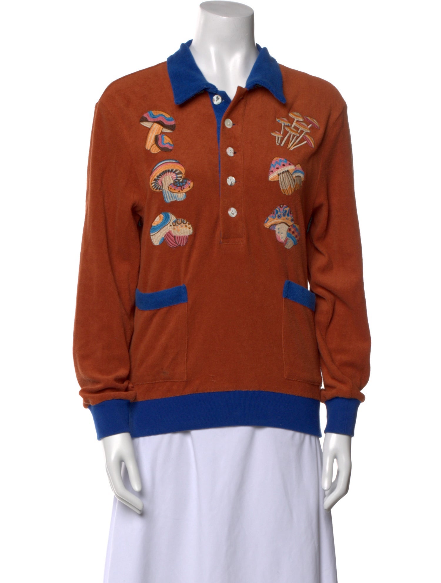 Tombolo Graphic Print Long Sleeve Polo