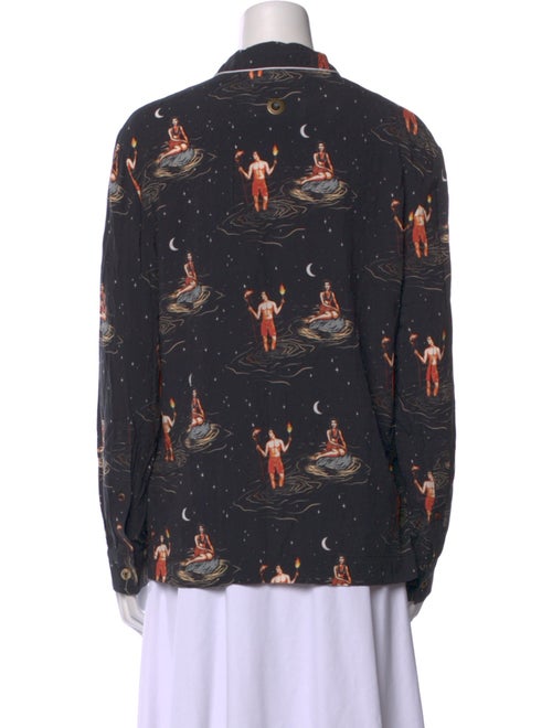 Tombolo Printed Long Sleeve Button-Up Top