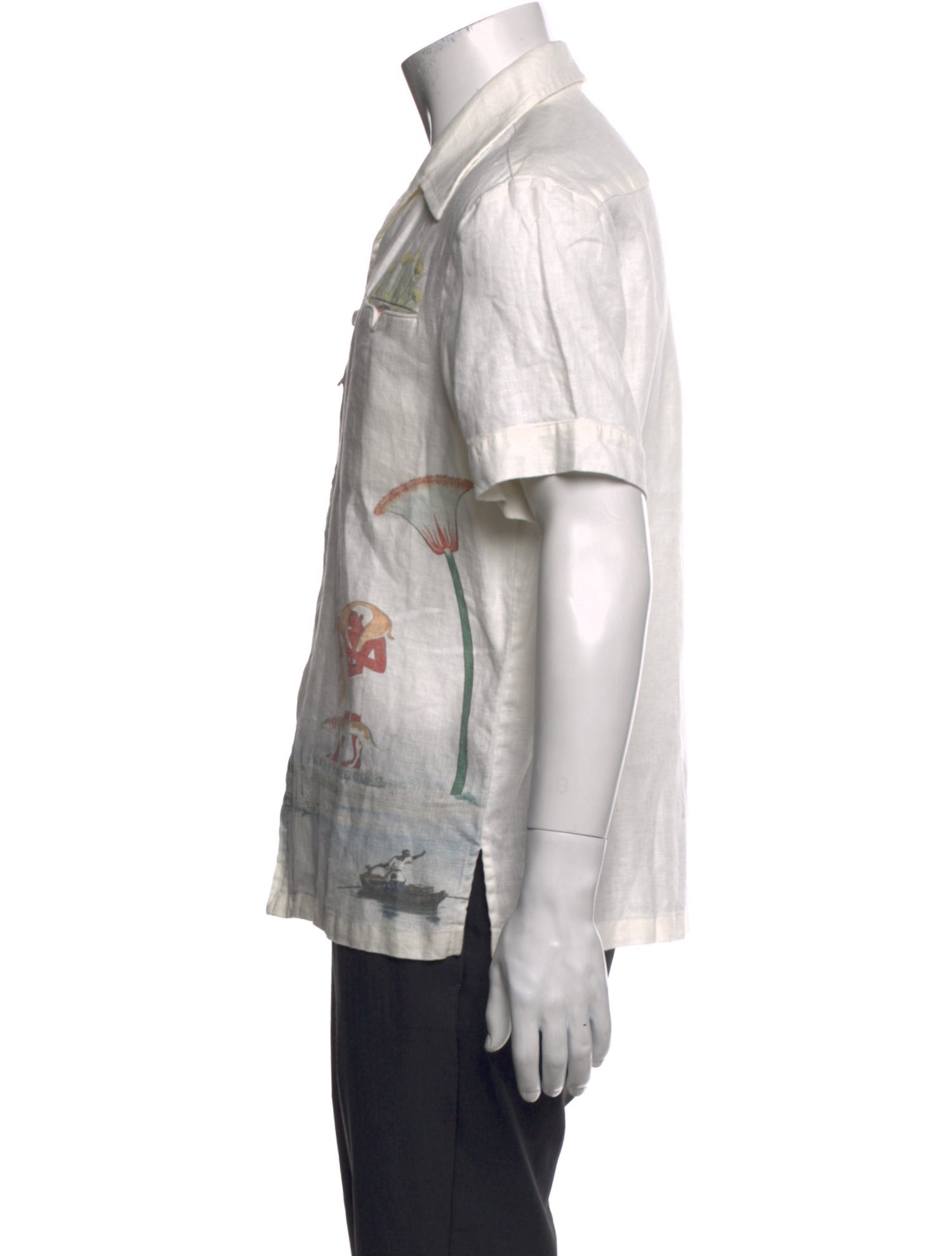 Tombolo Linen Graphic Print Shirt