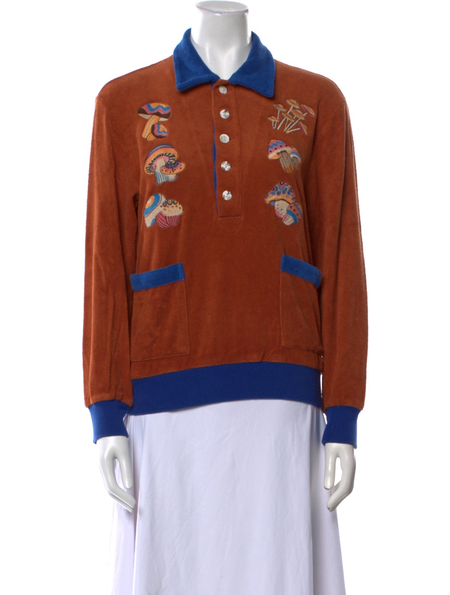 Tombolo Graphic Print Long Sleeve Polo