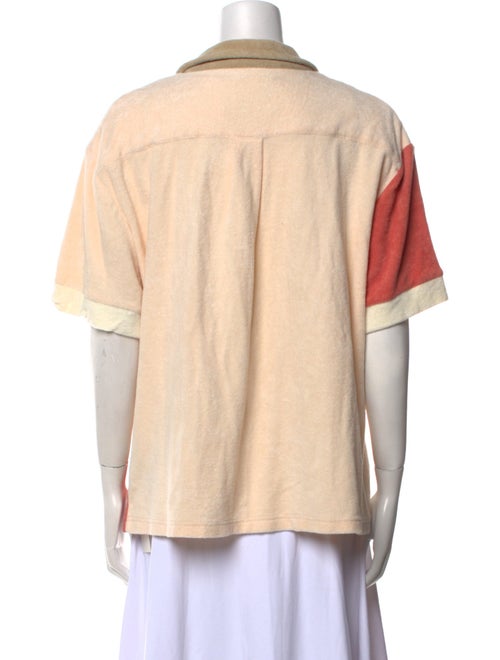 Tombolo Printed Short Sleeve Button-Up Top