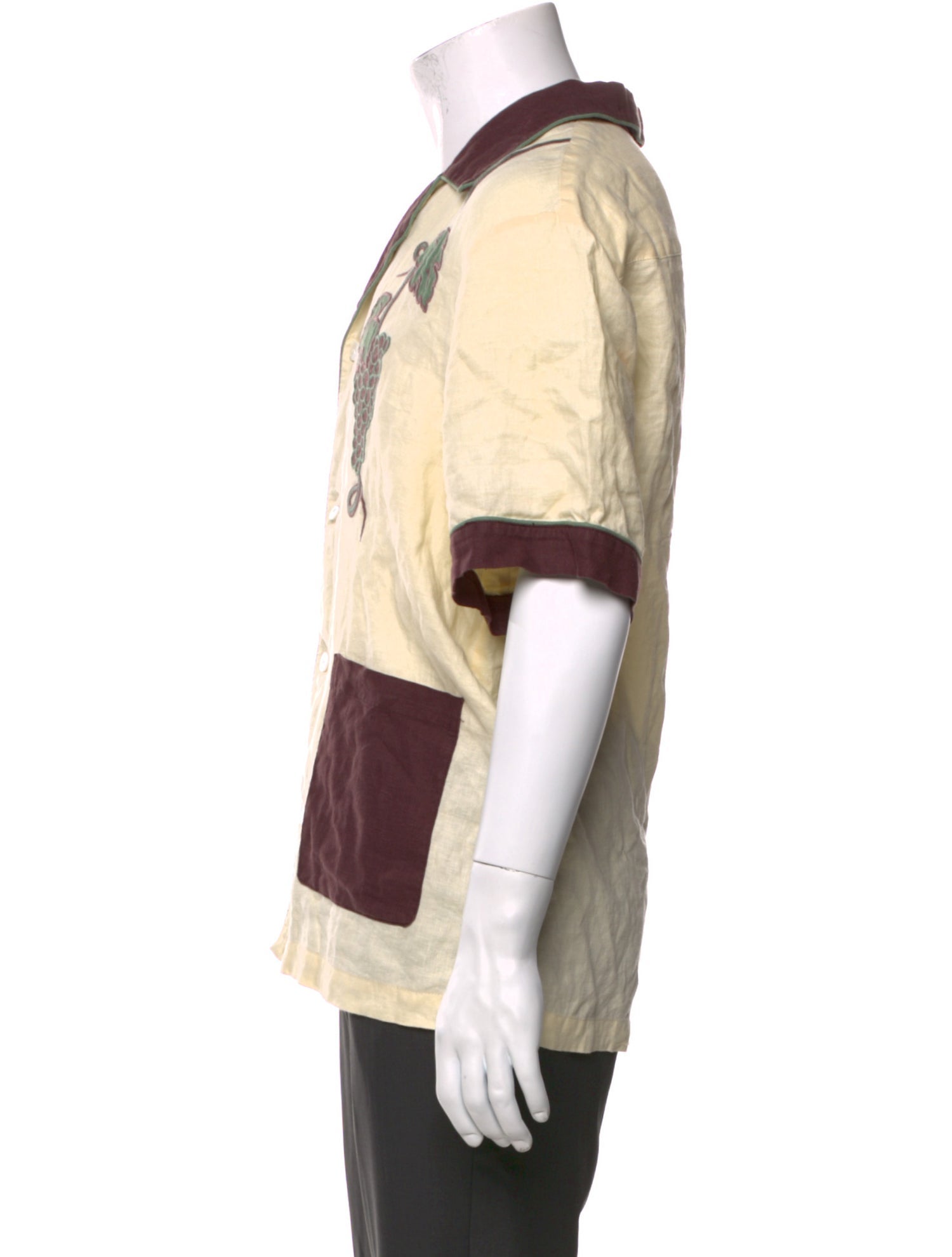 Tombolo Colorblock Pattern Short Sleeve Shirt