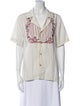 Tombolo Graphic Print V-Neck Button-Up Top