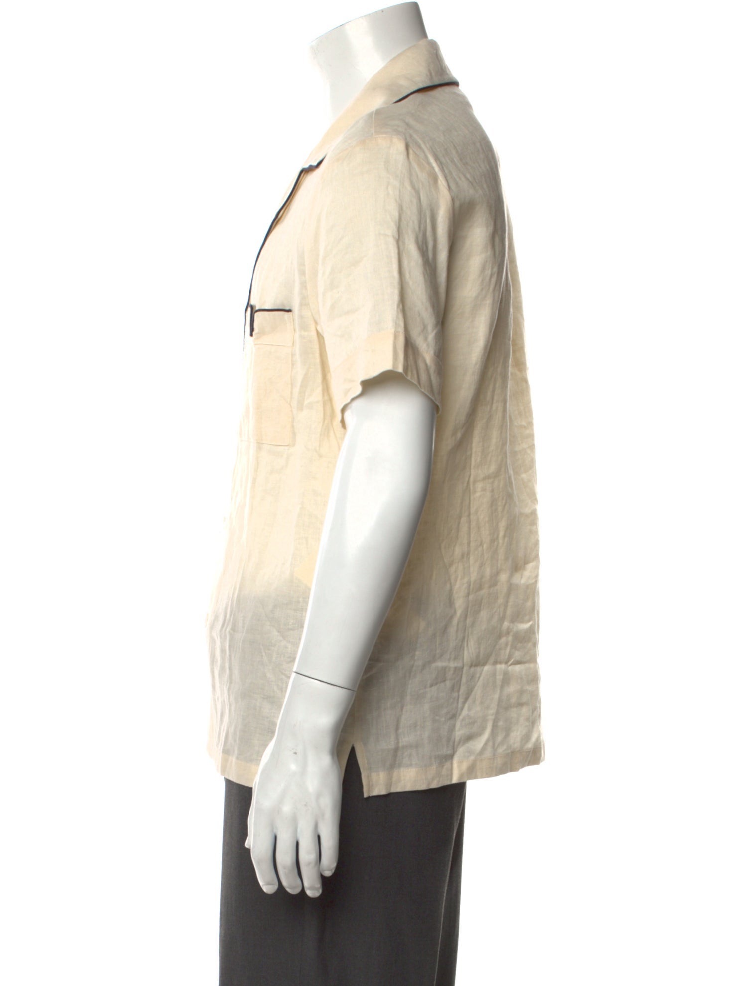 Tombolo Linen Short Sleeve Button-Up Top