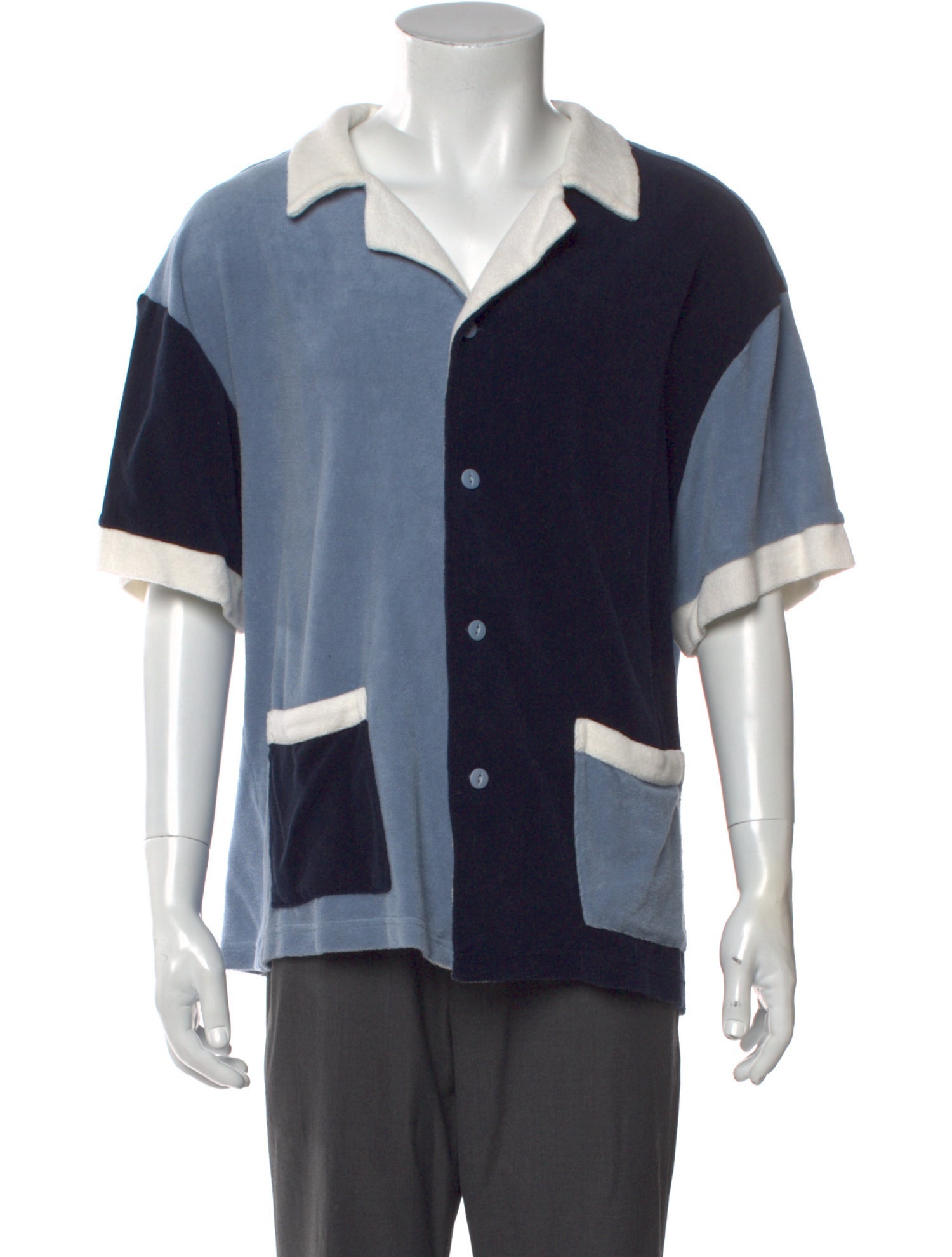 Tombolo Colorblock Pattern Long Sleeve Shirt