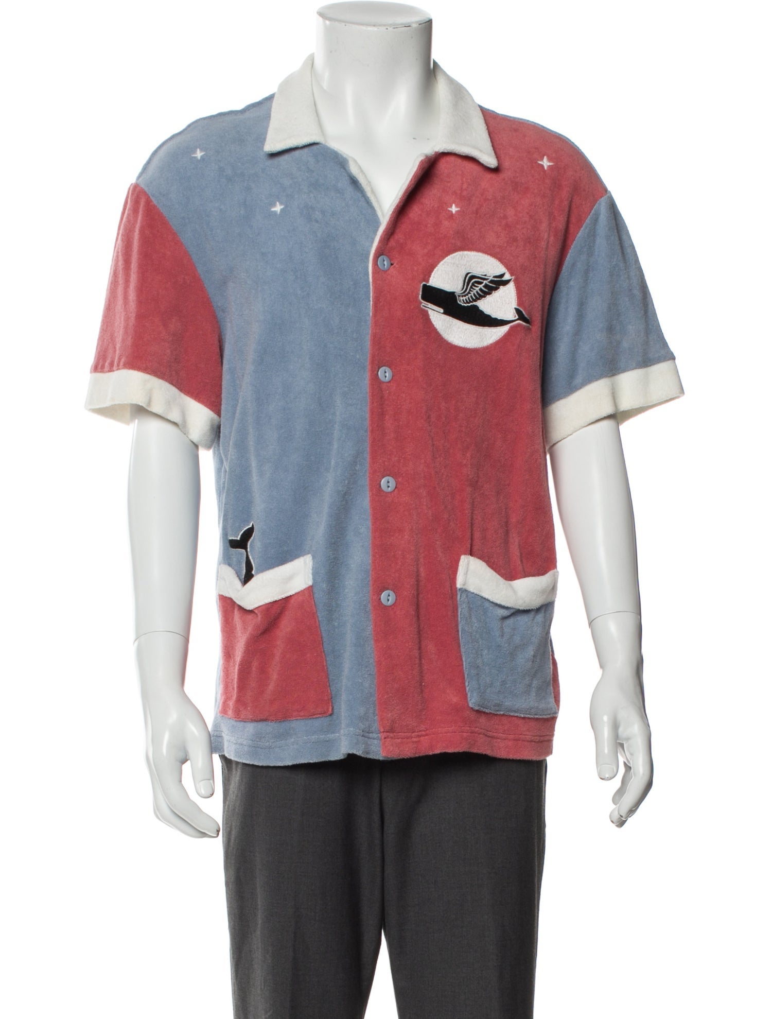 Tombolo Colorblock Pattern Short Sleeve Shirt