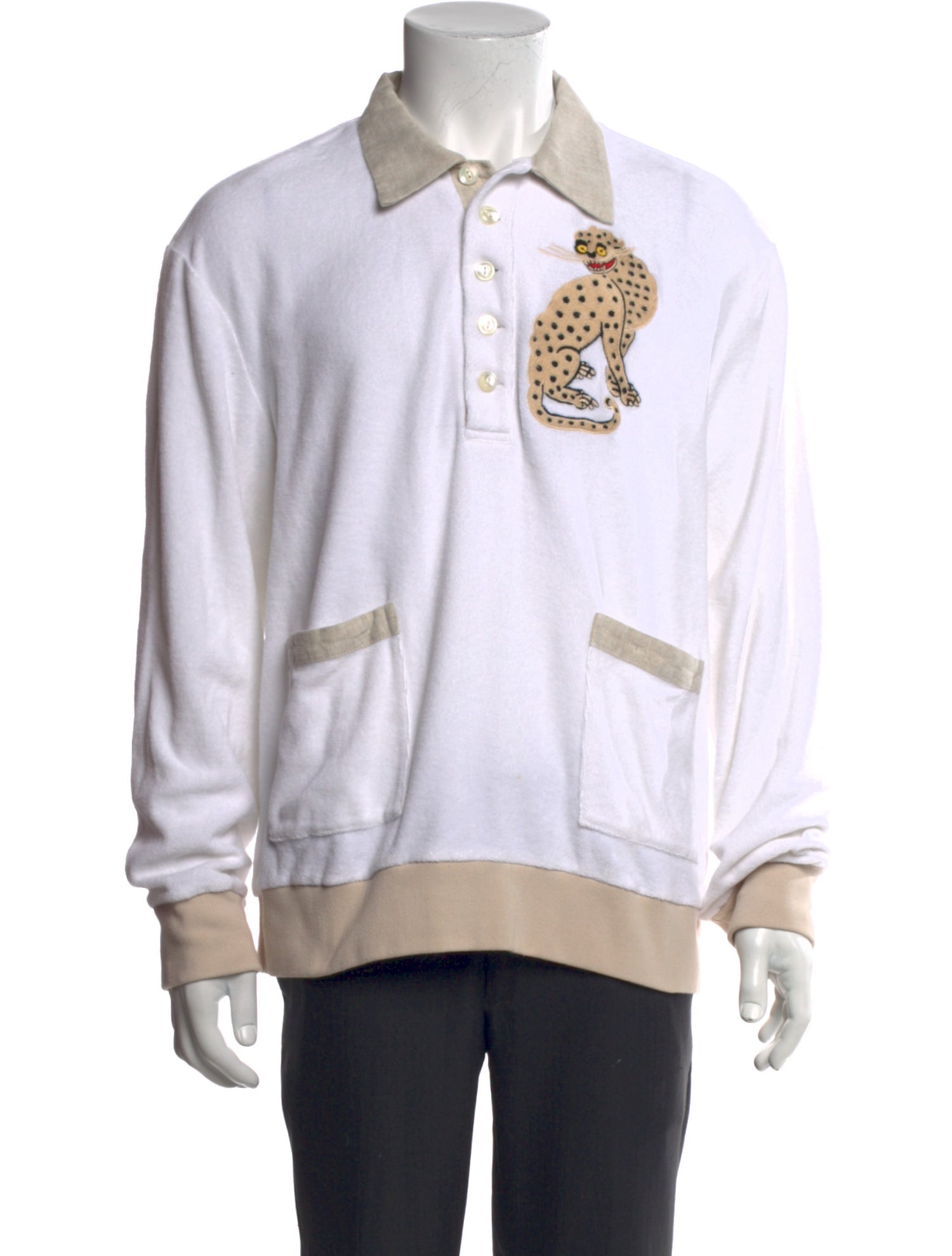 Tombolo Graphic Print Collar Polo Sweater