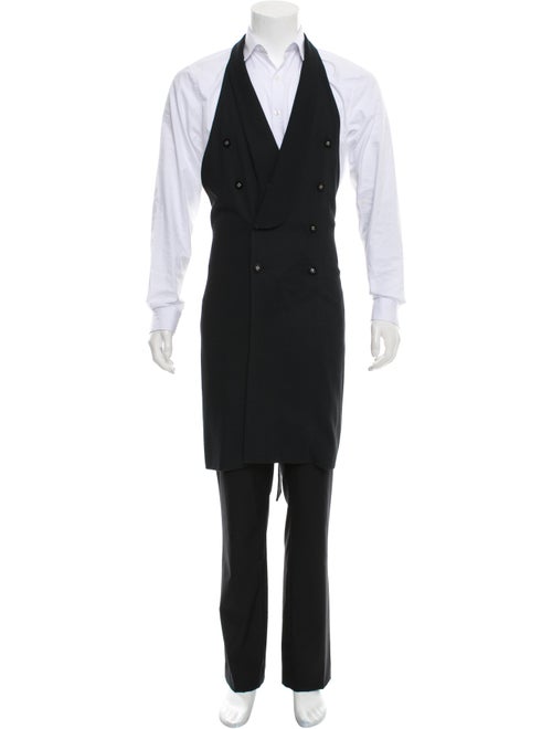 Tom Rebl Double-Breasted Wool-Blend Vest black