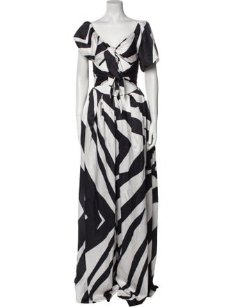 Tongoro Striped V-Neck Jumpsuit