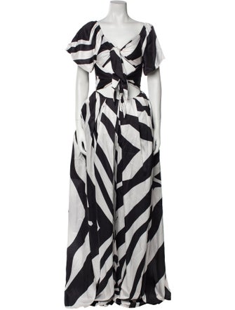 Tongoro Striped V-Neck Jumpsuit