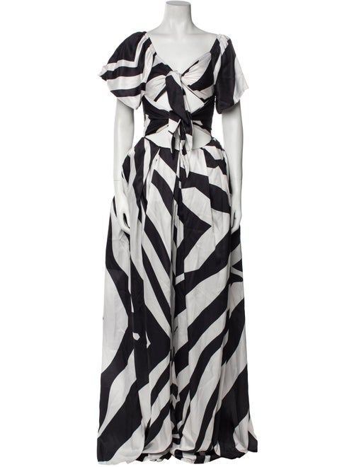 Tongoro Striped V-Neck Jumpsuit