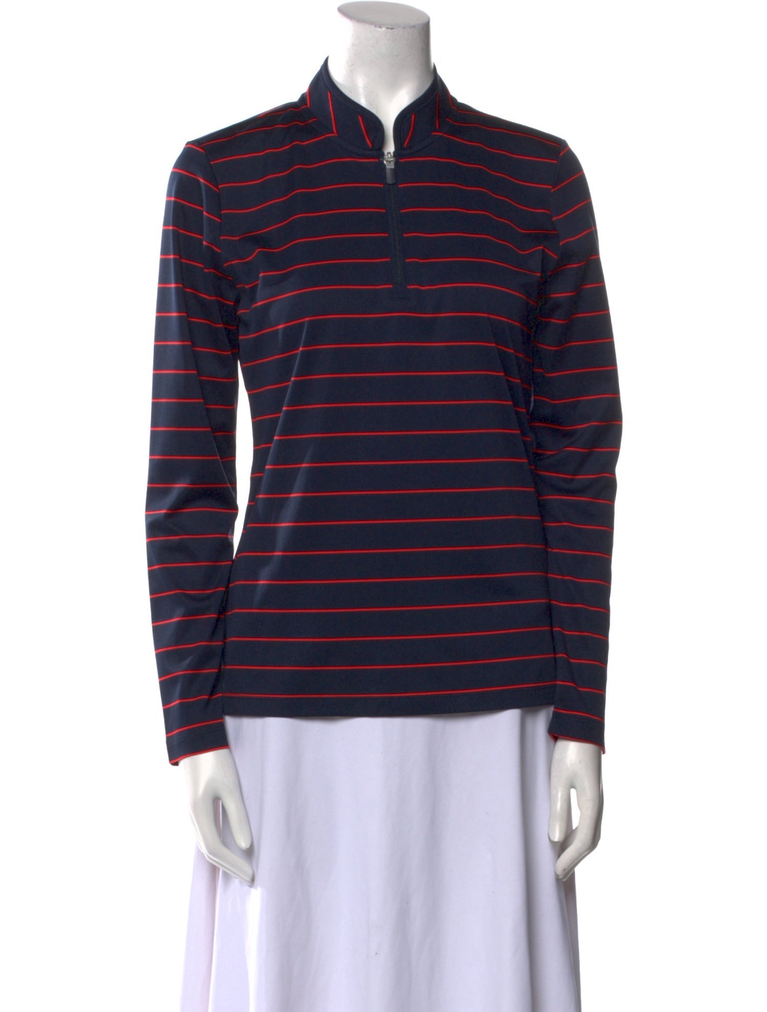Tory Sport Striped Long Sleeve Polo