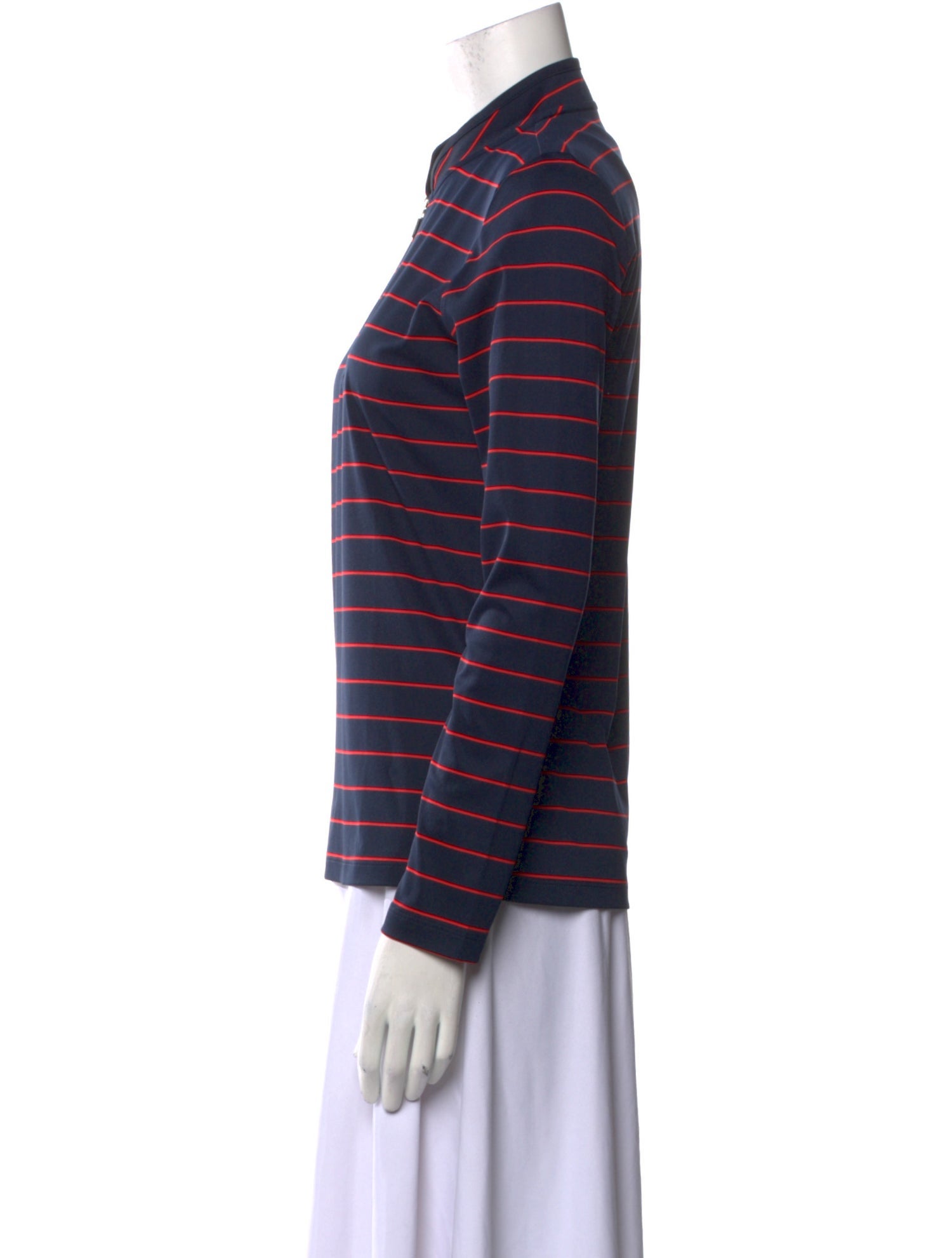 Tory Sport Striped Long Sleeve Polo