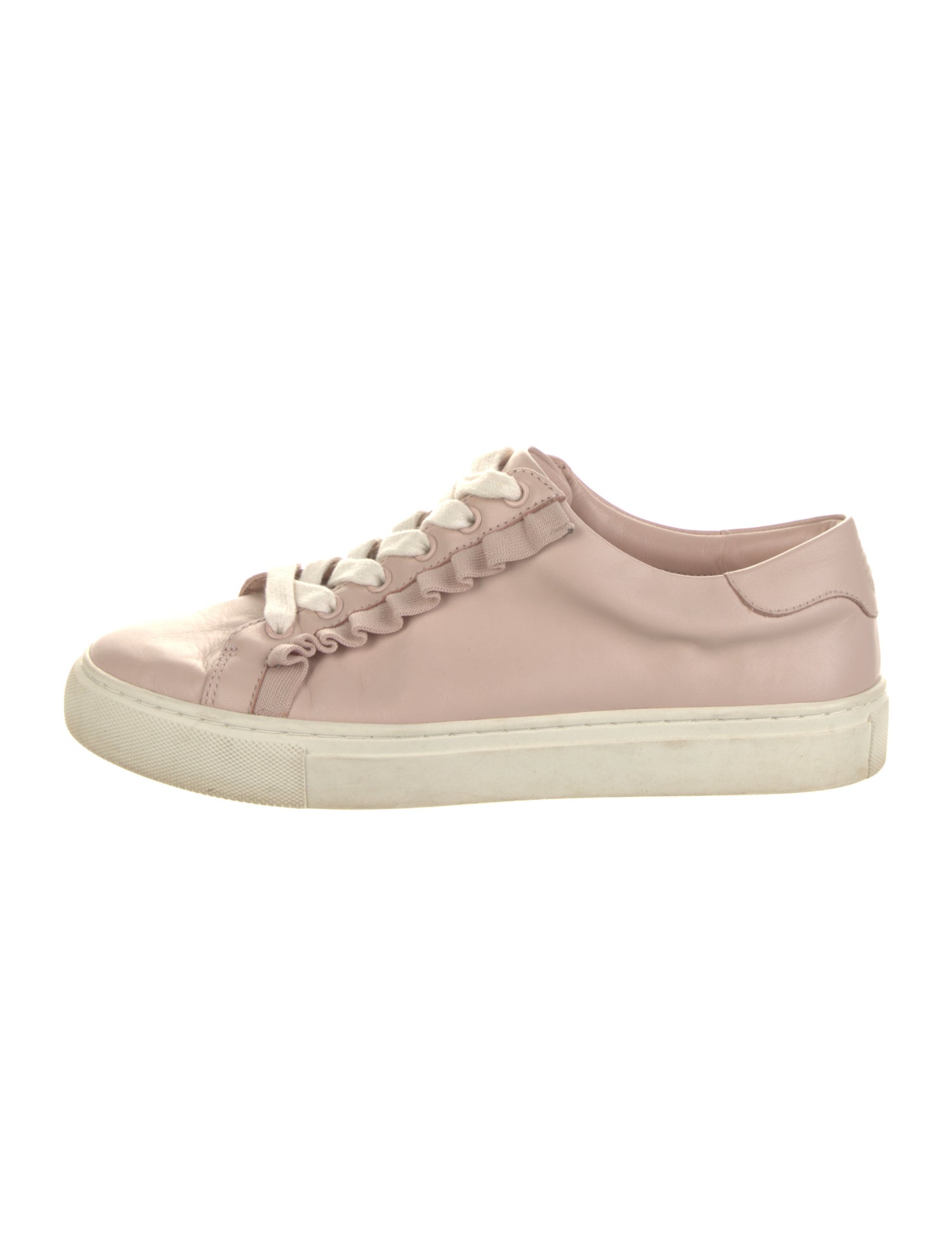 Tory Sport Leather Ruffle Embellishment Sneakers