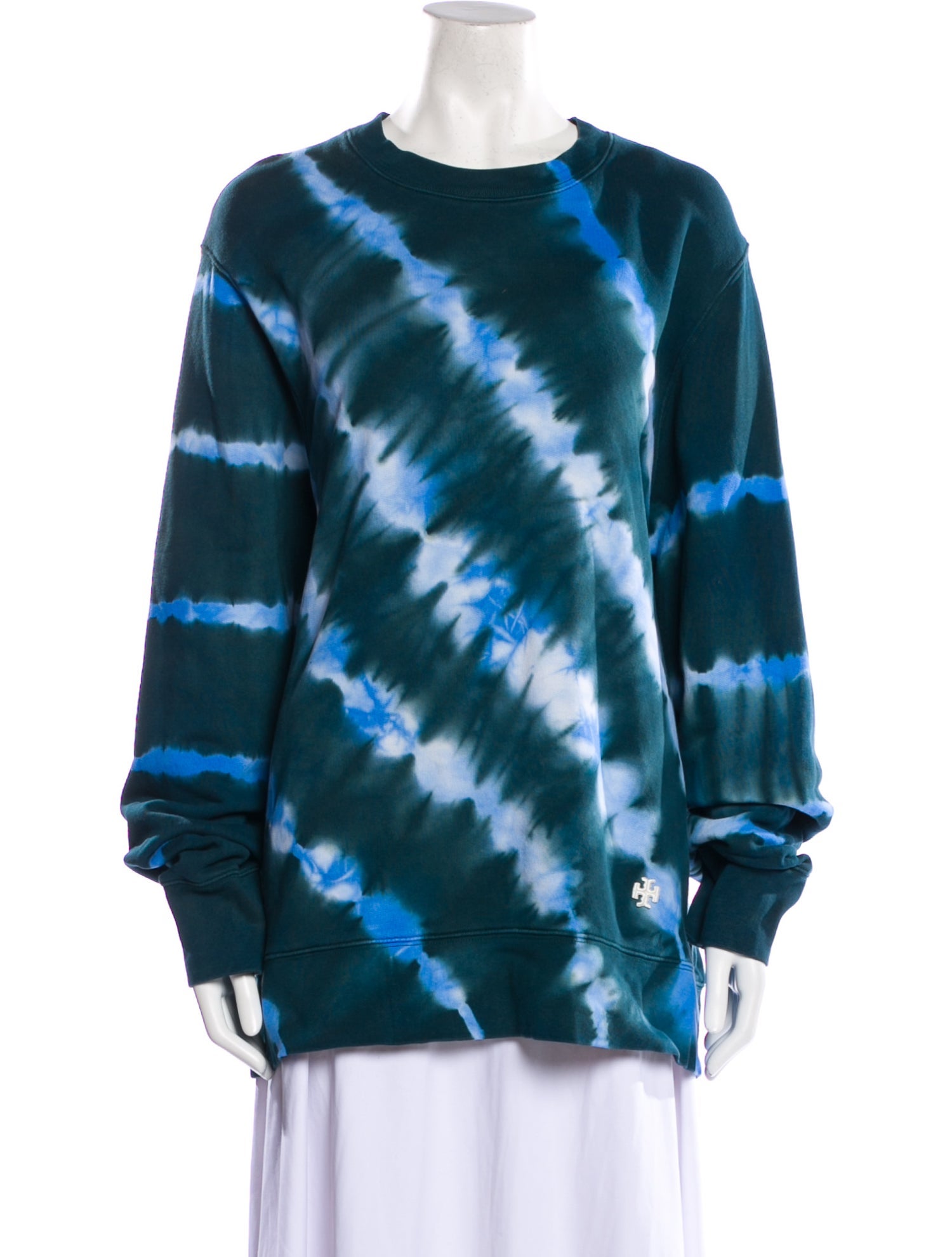 Tory Sport Tie-Dye Print Crew Neck Sweatshirt