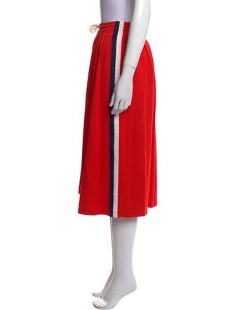 Tory Sport Pleated Accents Knee-Length Skirt