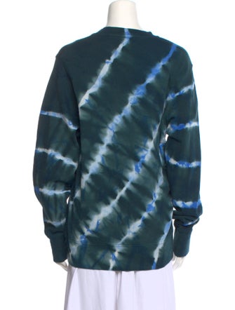 Tory Sport Tie-Dye Print Crew Neck Sweatshirt