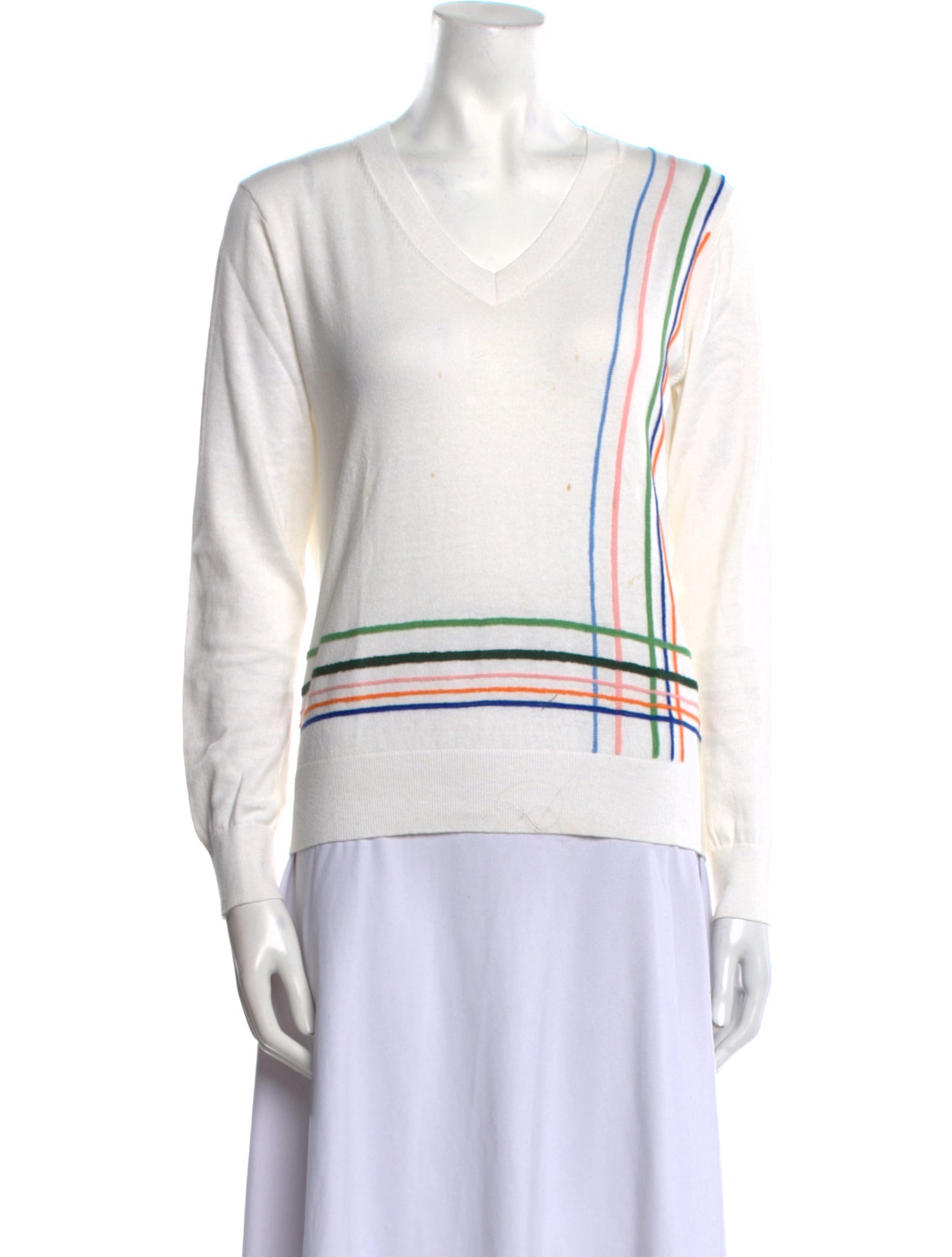 Tory Sport Striped V-Neck Top