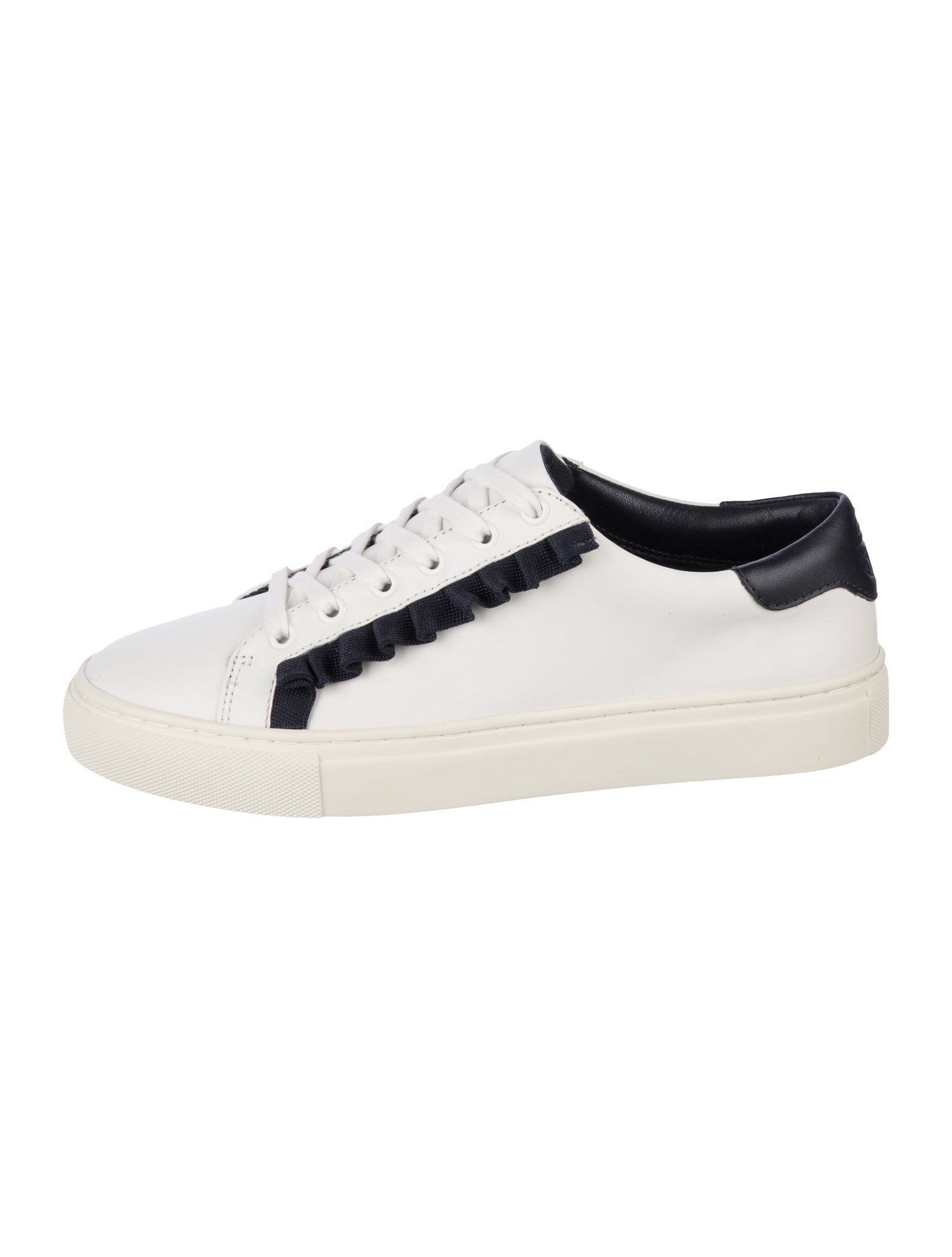 Tory Sport Leather Ruffle Embellishment Sneakers
