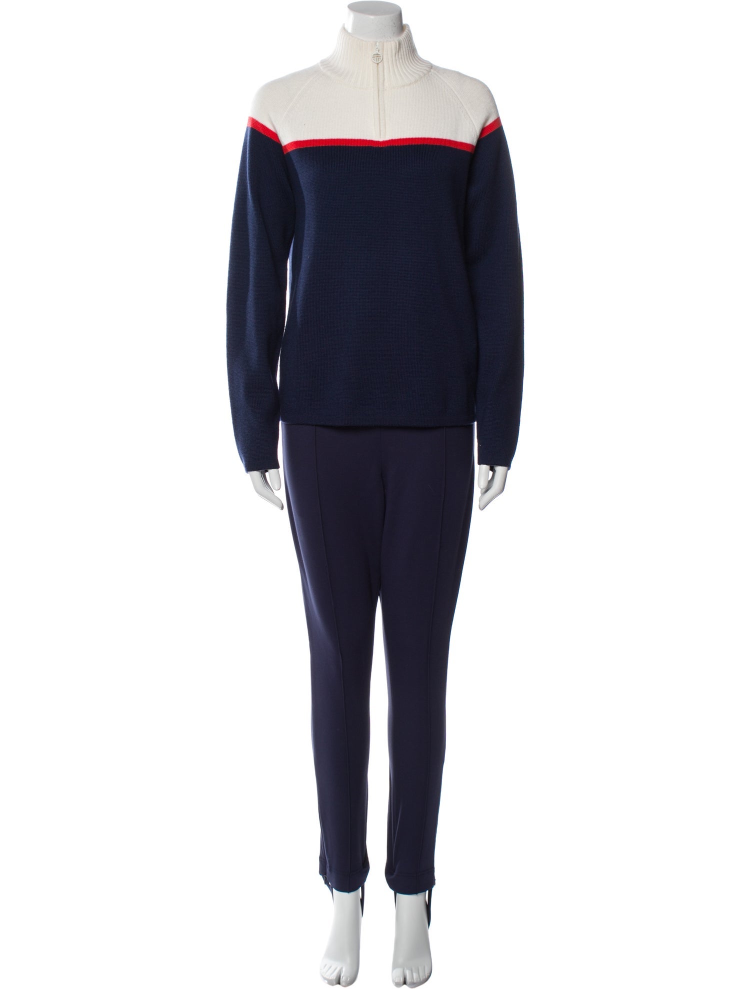 Tory Sport Merino Wool Colorblock Pattern Pant Set