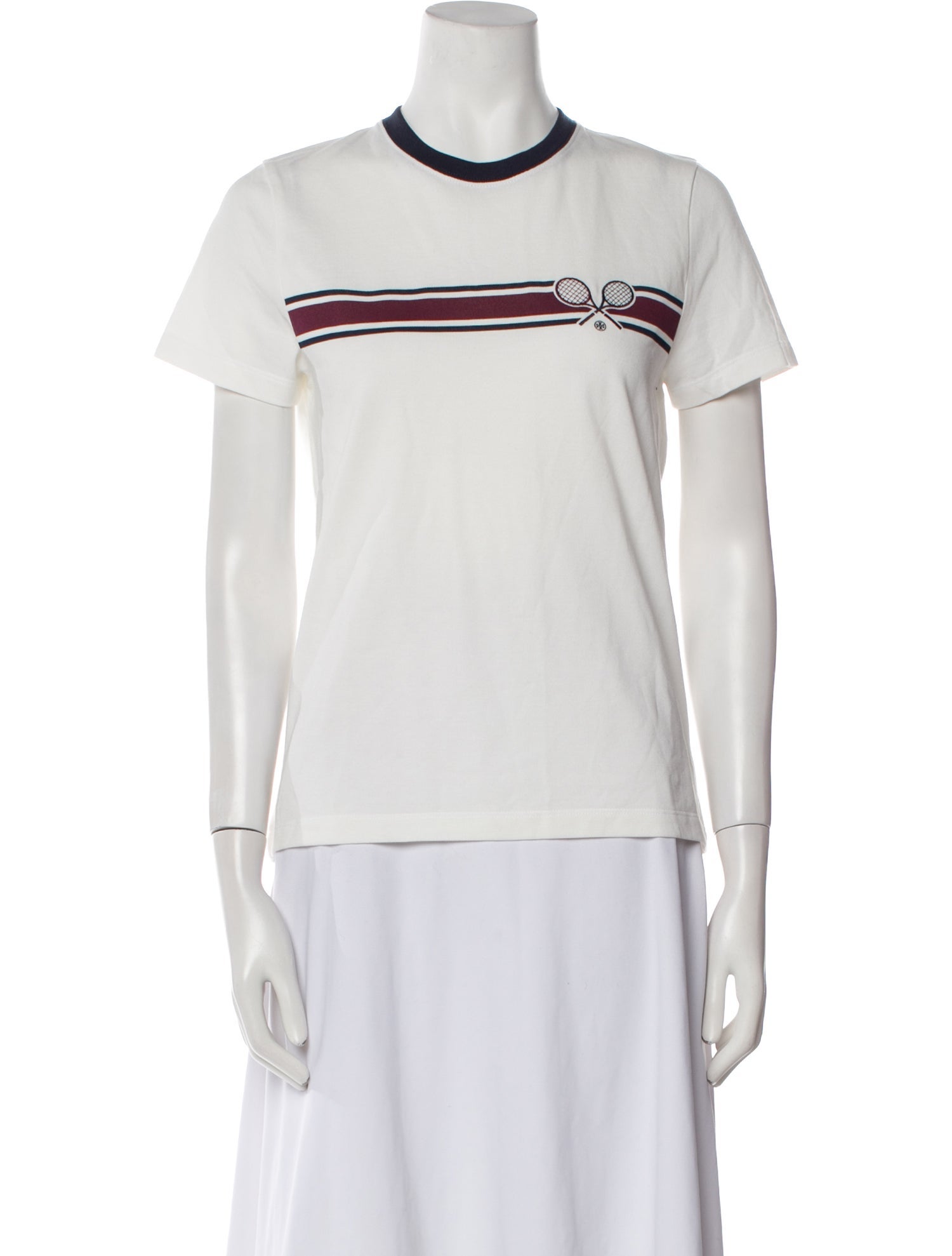 Tory Sport Striped Crew Neck T-Shirt