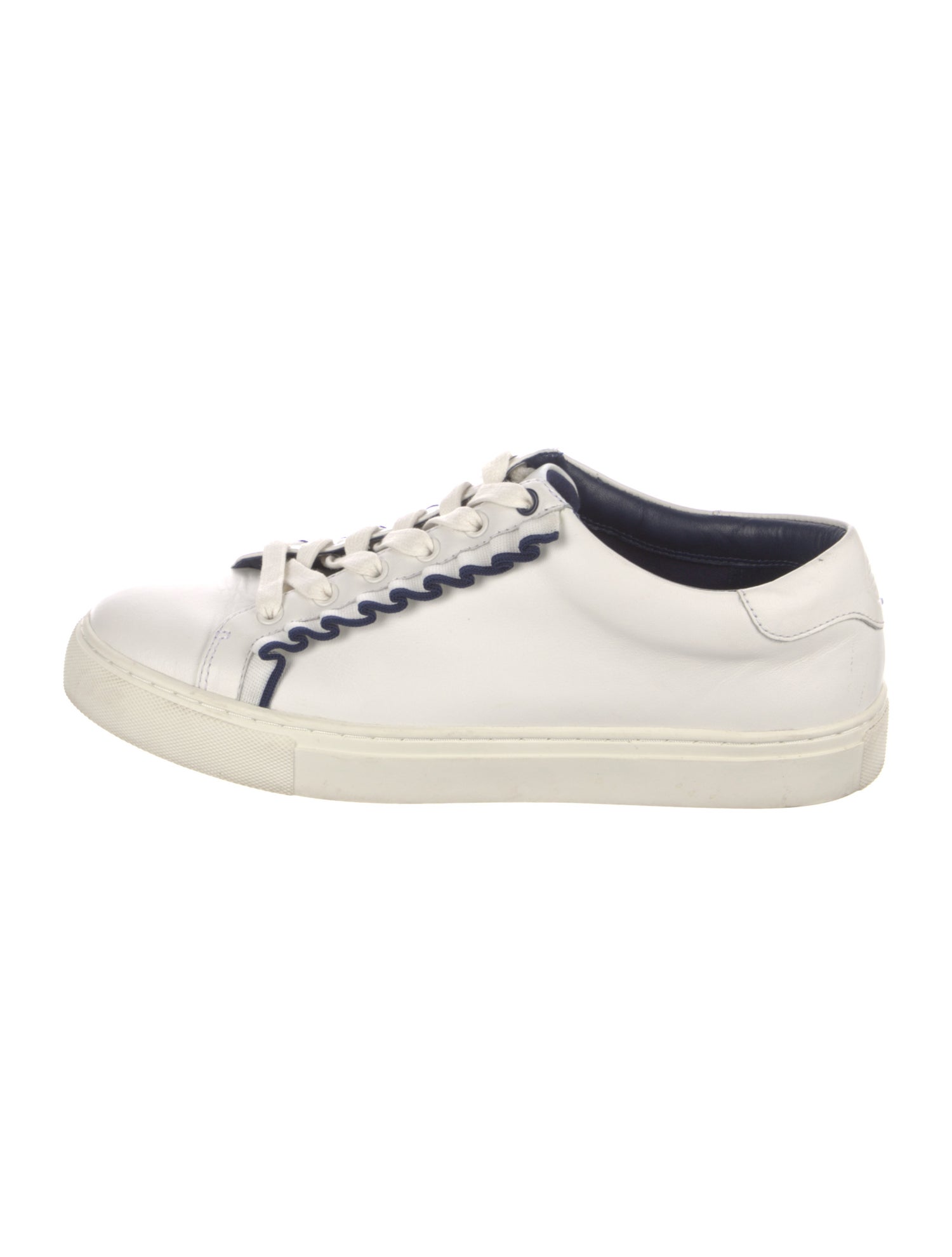 Tory Sport Leather Ruffle Embellishment Sneakers