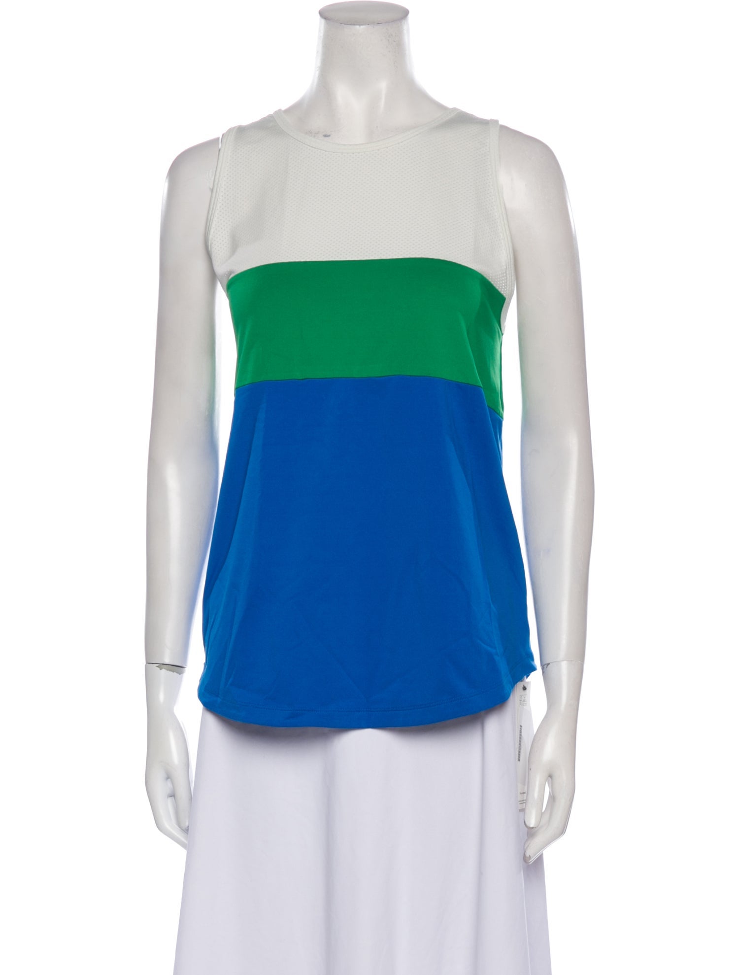 Tory Sport Colorblock Pattern Crew Neck Top
