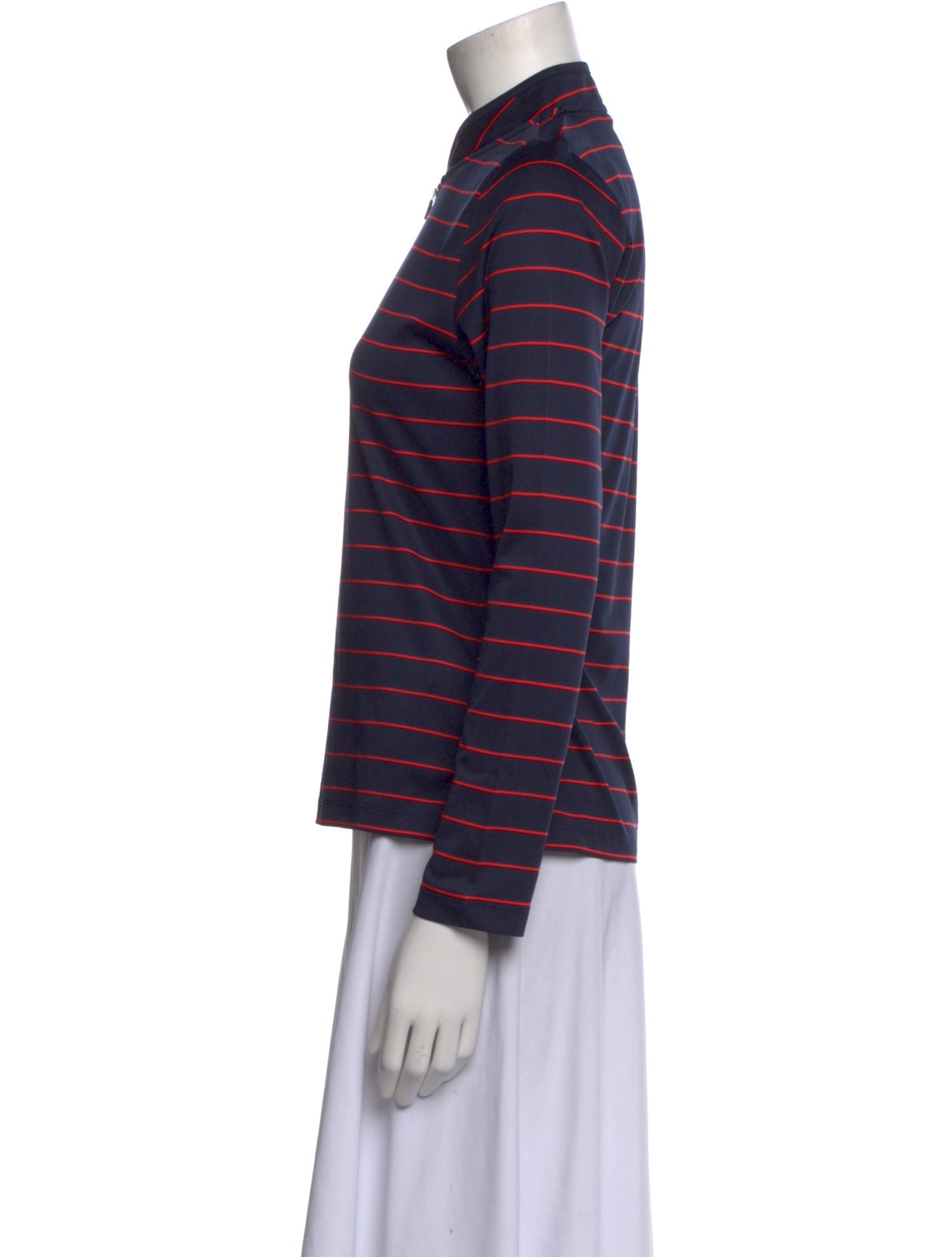Tory Sport Striped Mock Neck Sweatshirt
