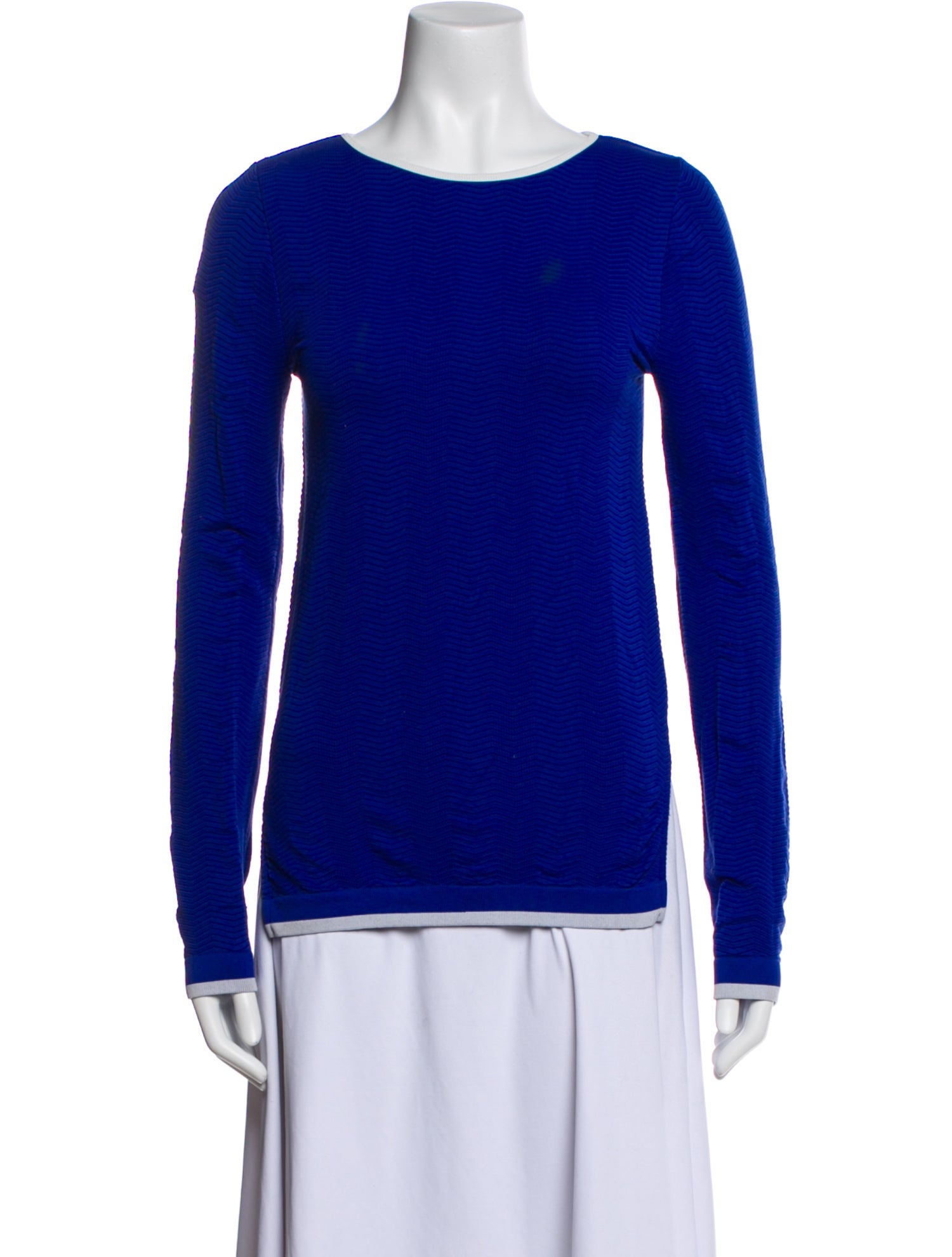 Tory Sport Bateau Neckline Long Sleeve Top