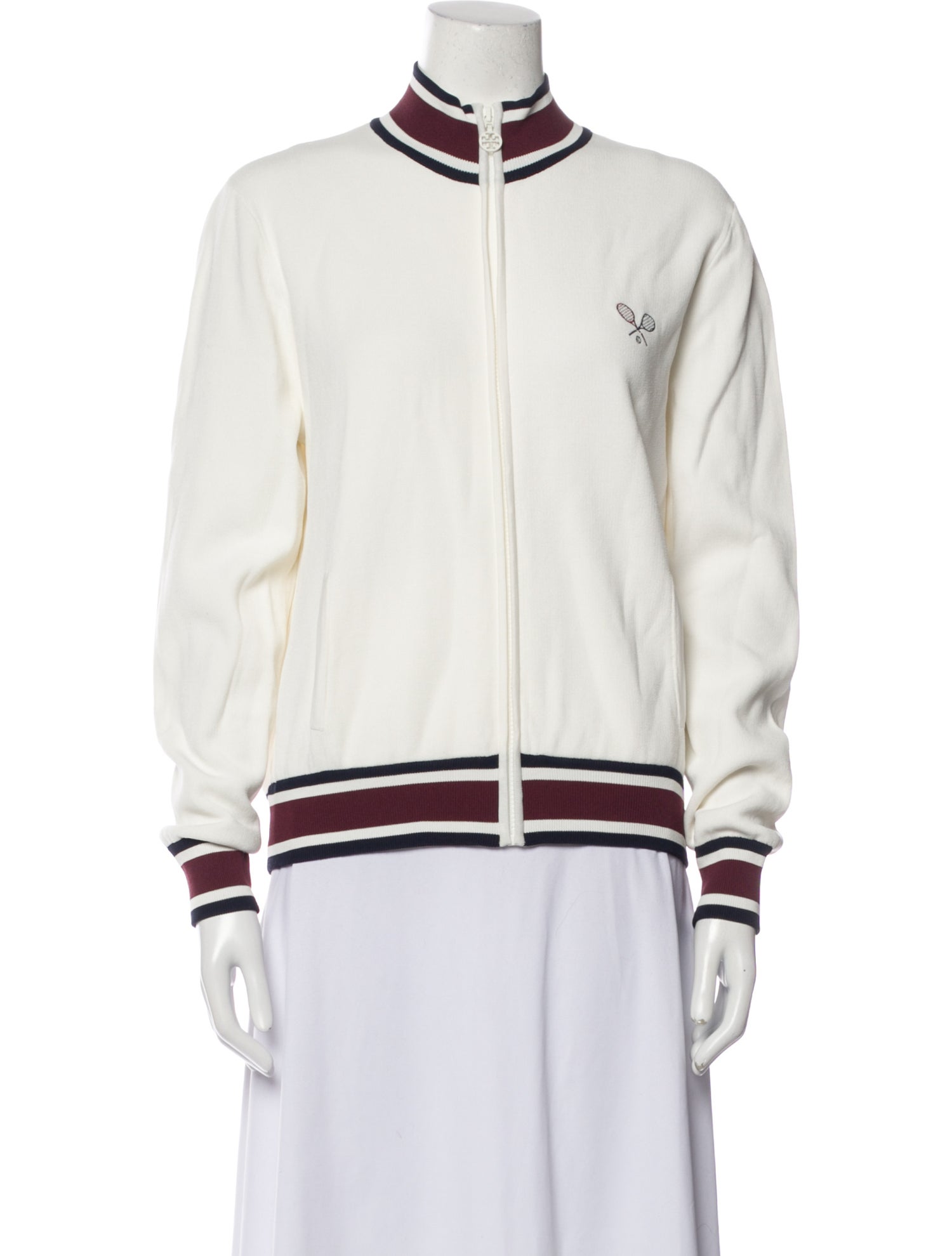 Tory Sport Striped Bomber Jacket