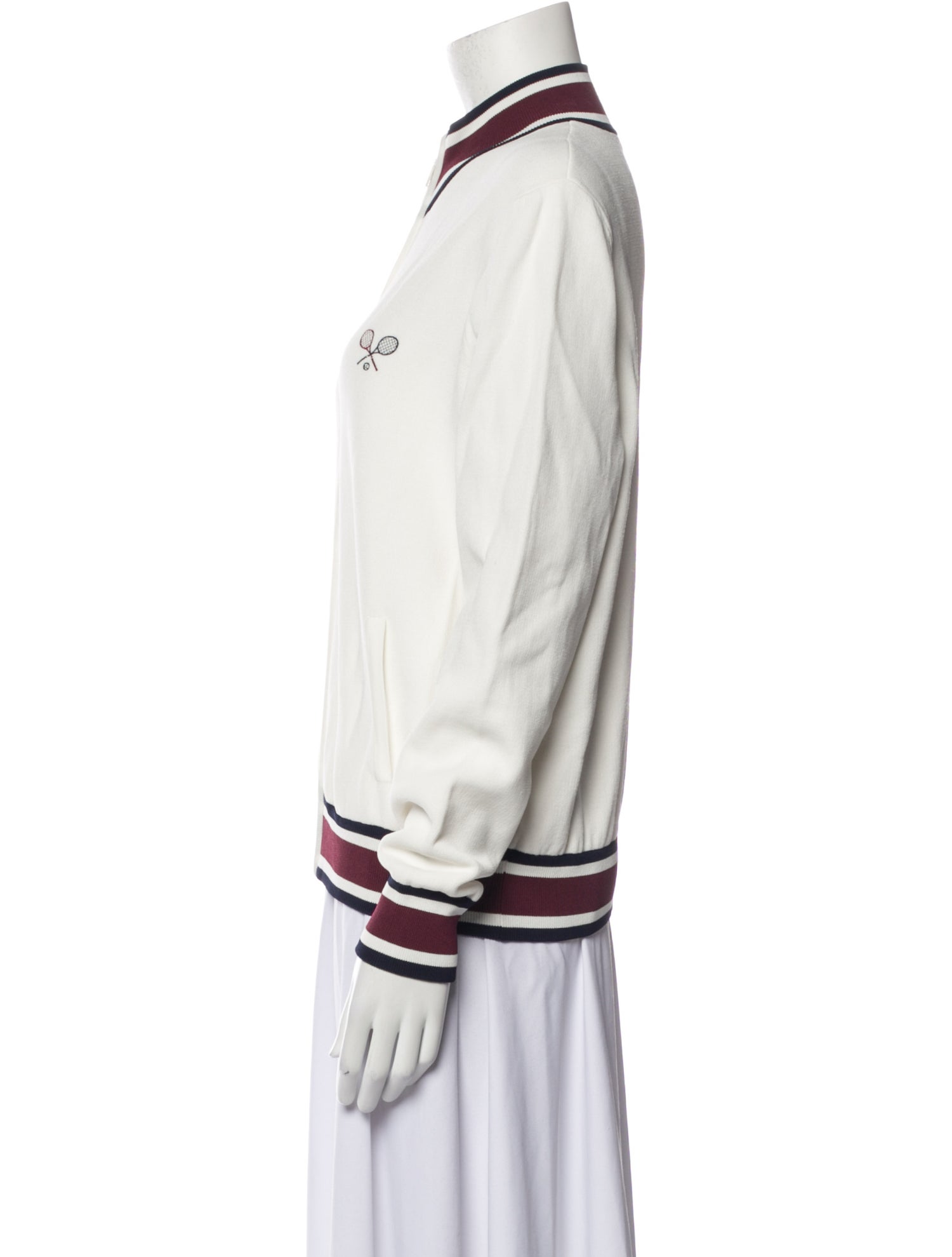 Tory Sport Striped Bomber Jacket