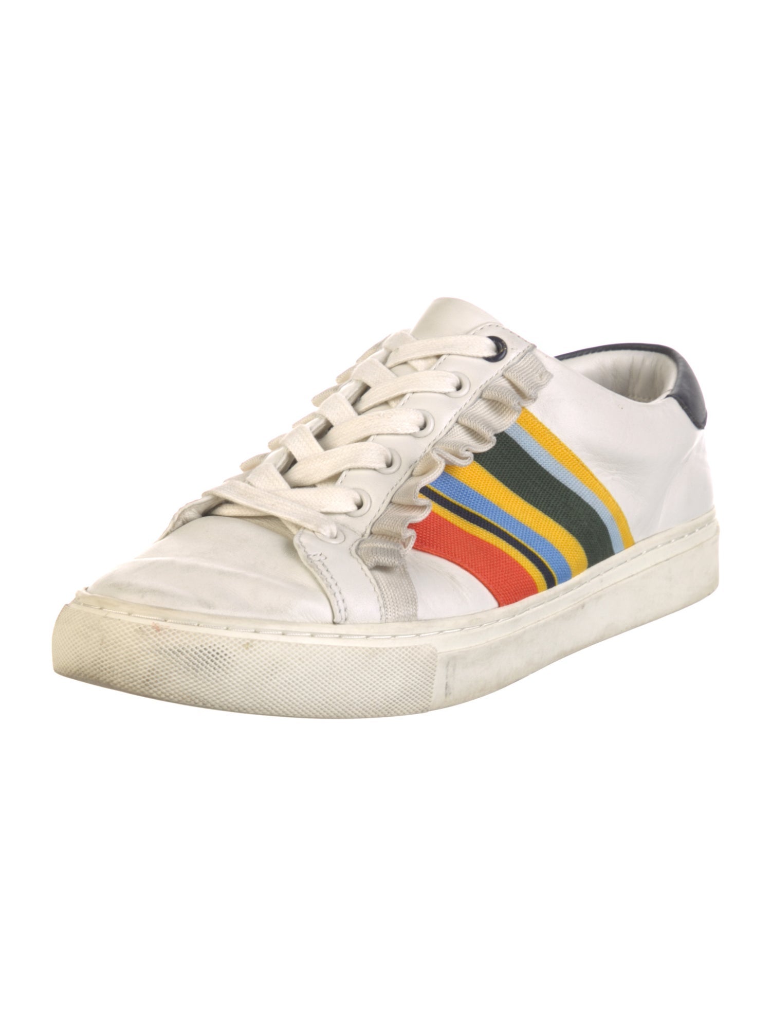 Tory Sport Leather Colorblock Pattern Sneakers