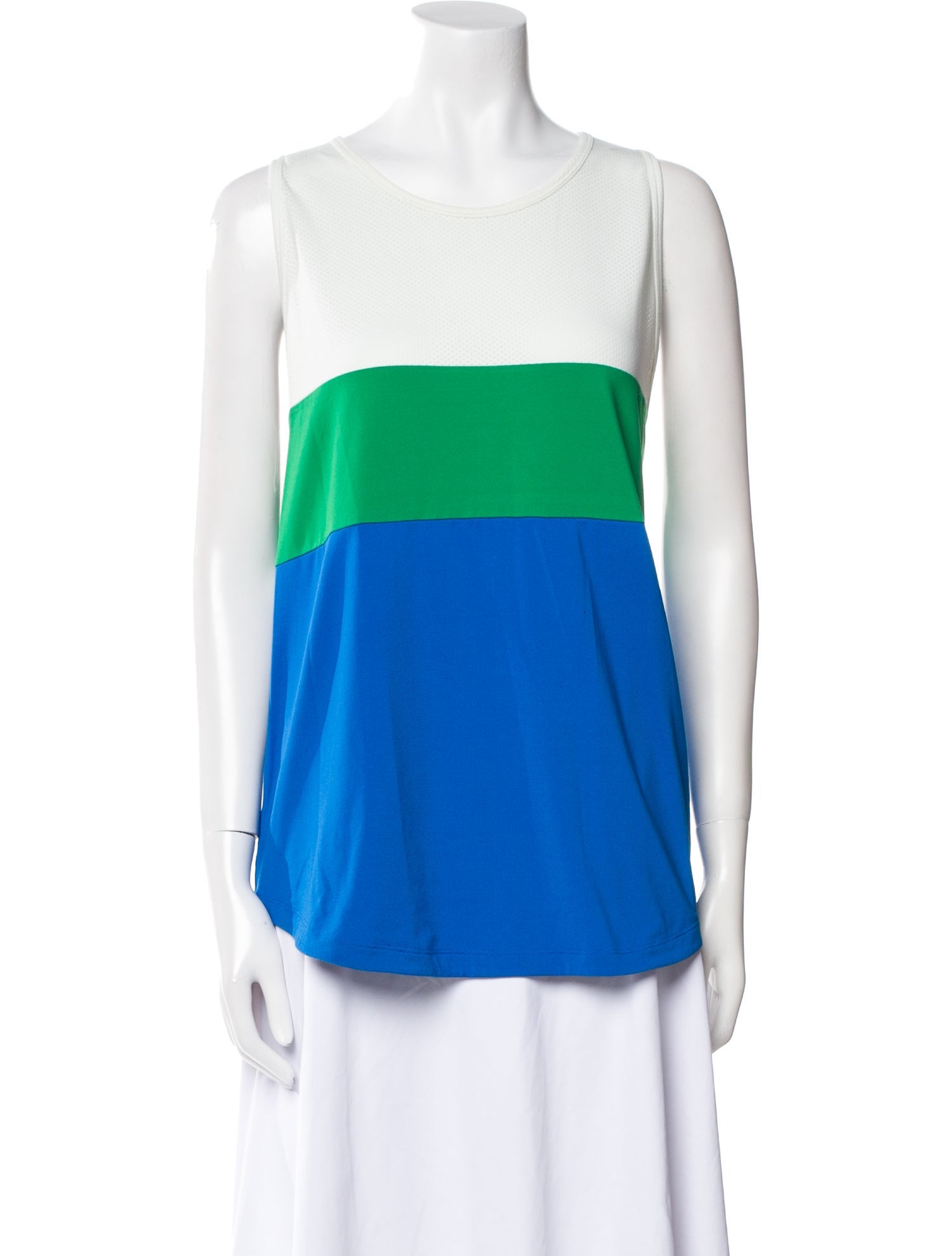 Tory Sport Colorblock Pattern Scoop Neck Top