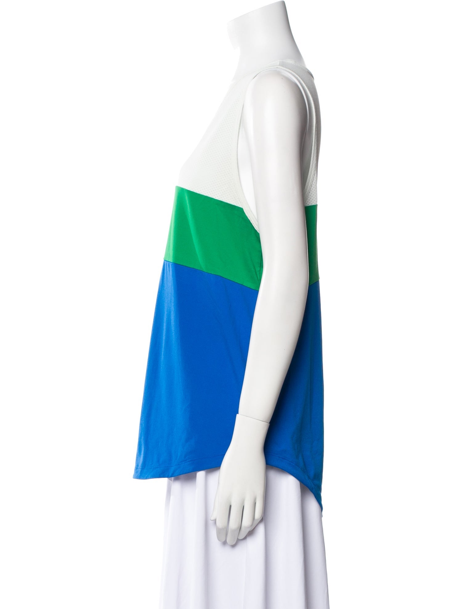 Tory Sport Colorblock Pattern Scoop Neck Top