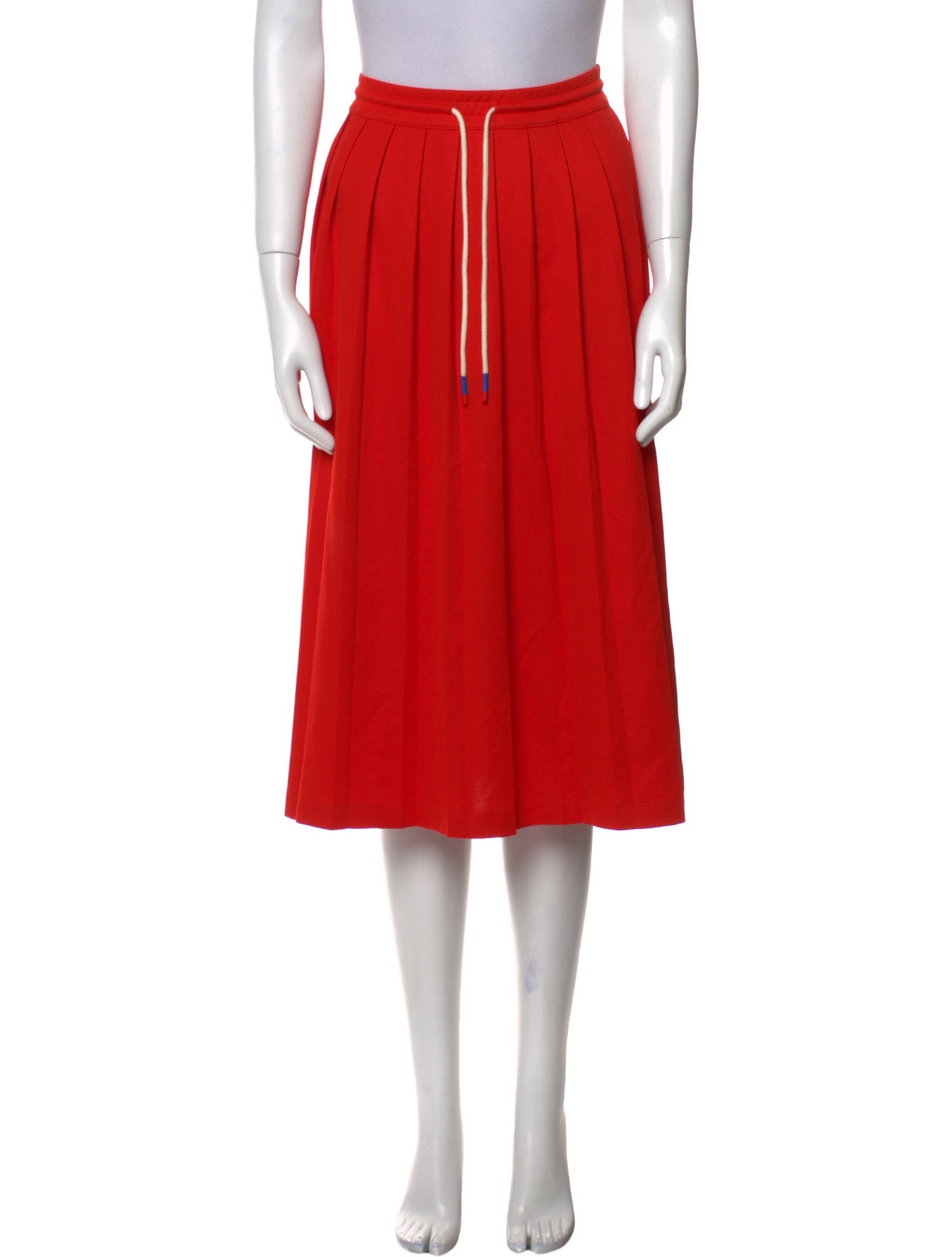 Tory Sport Pleated Accents Knee-Length Skirt