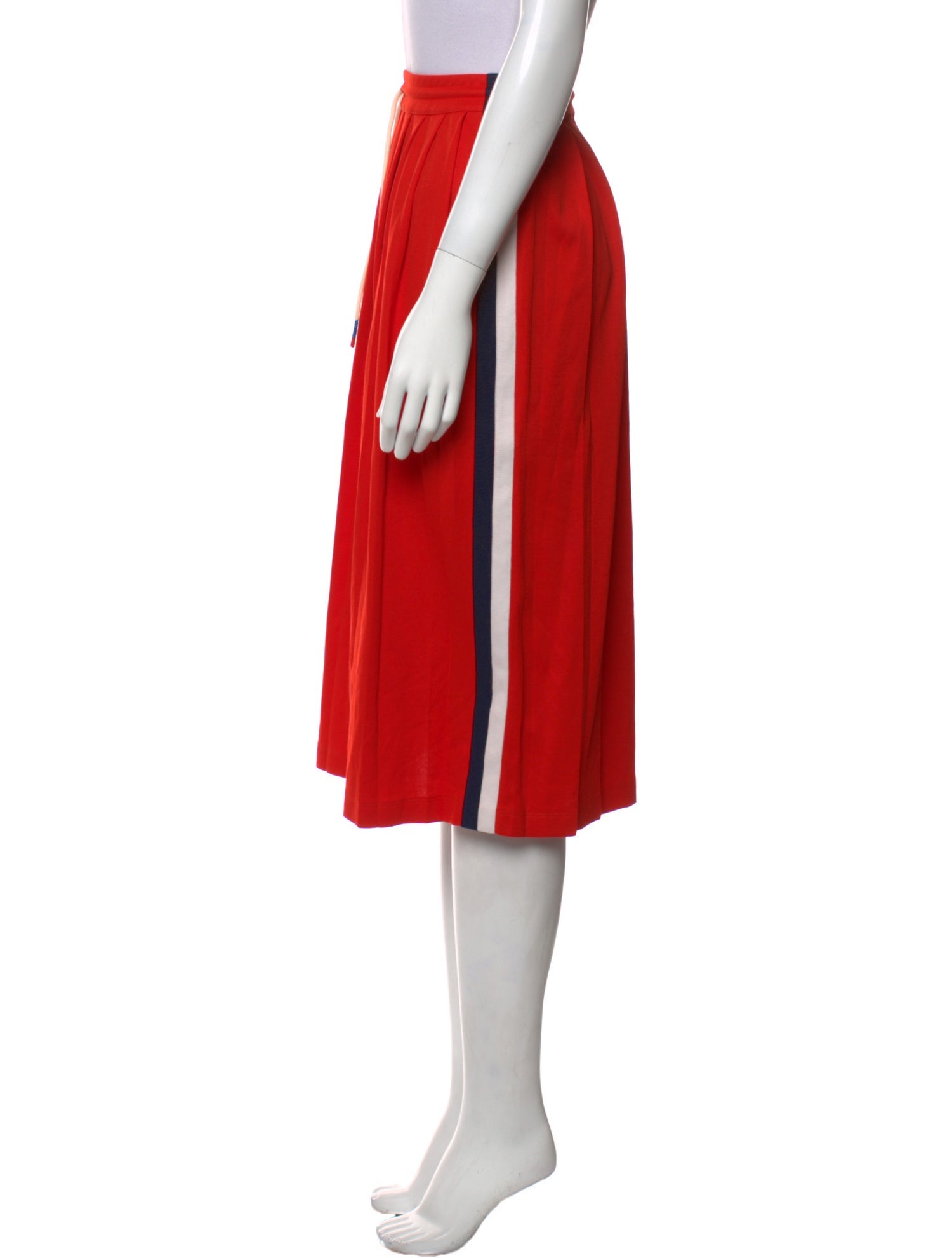 Tory Sport Pleated Accents Knee-Length Skirt