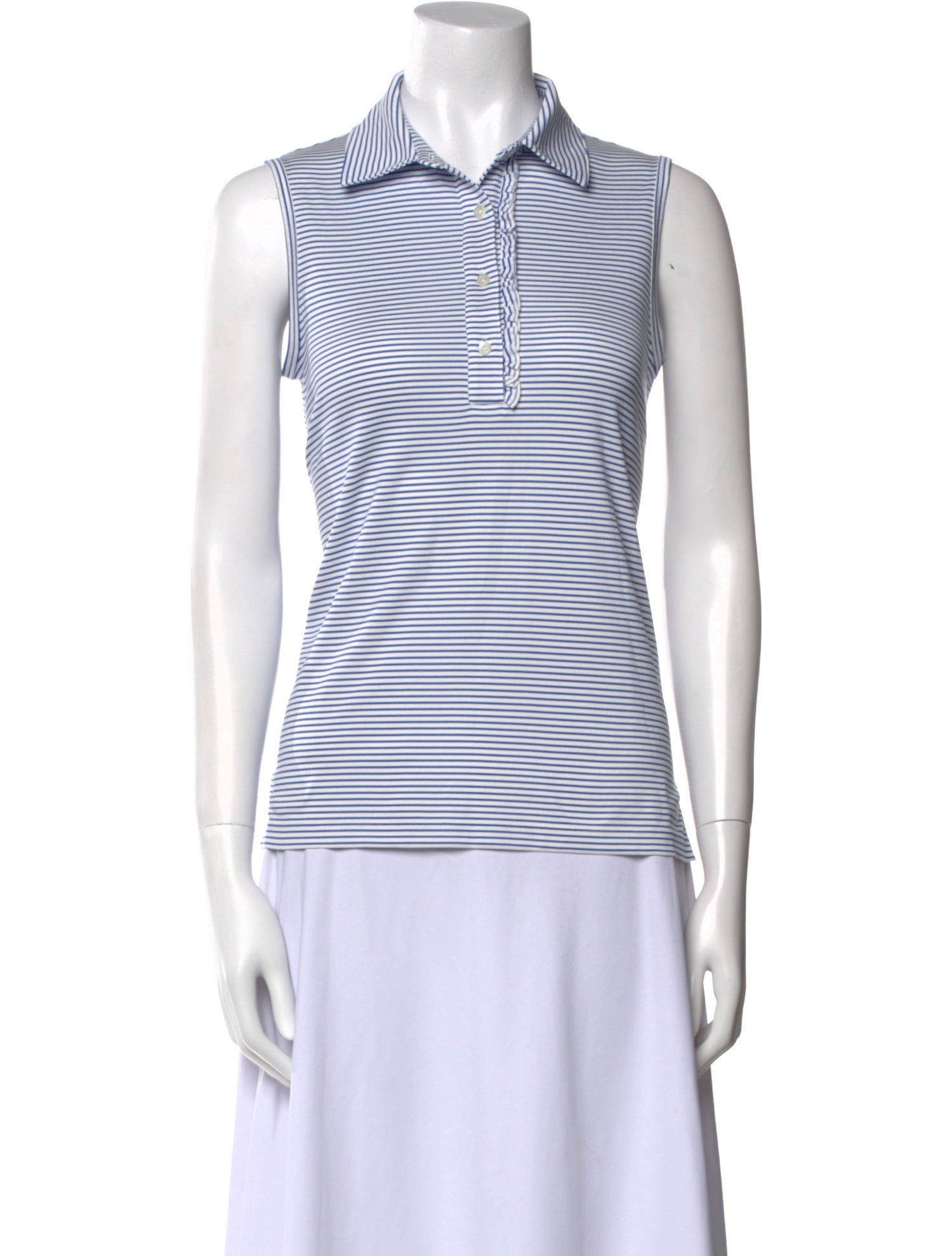 Tory Sport Striped Sleeveless Polo