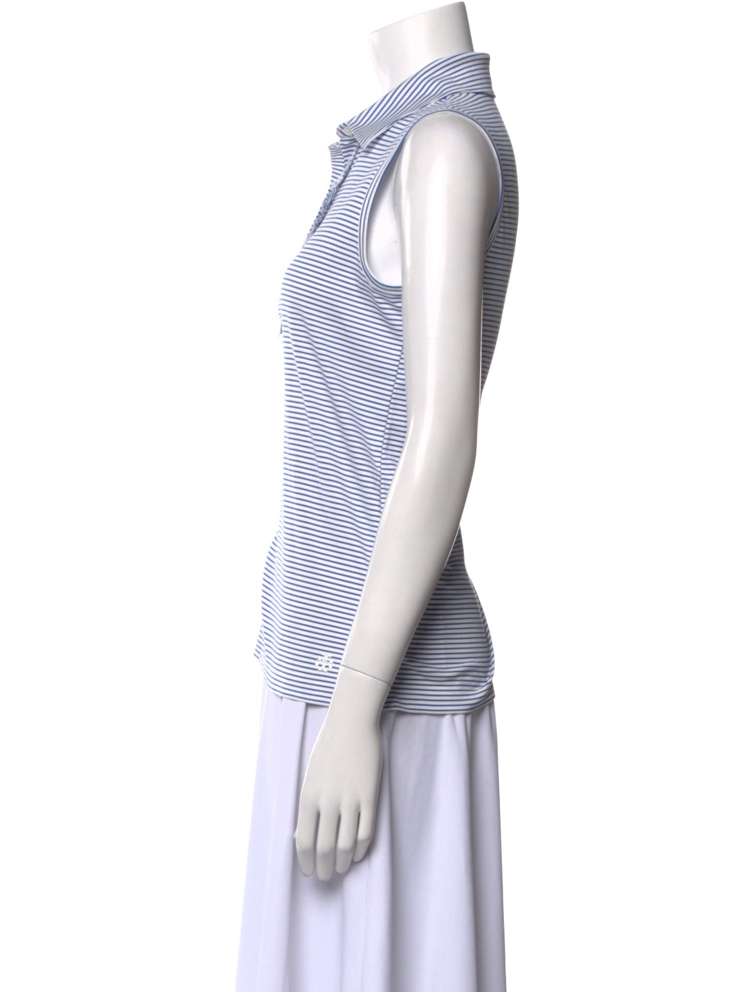 Tory Sport Striped Sleeveless Polo