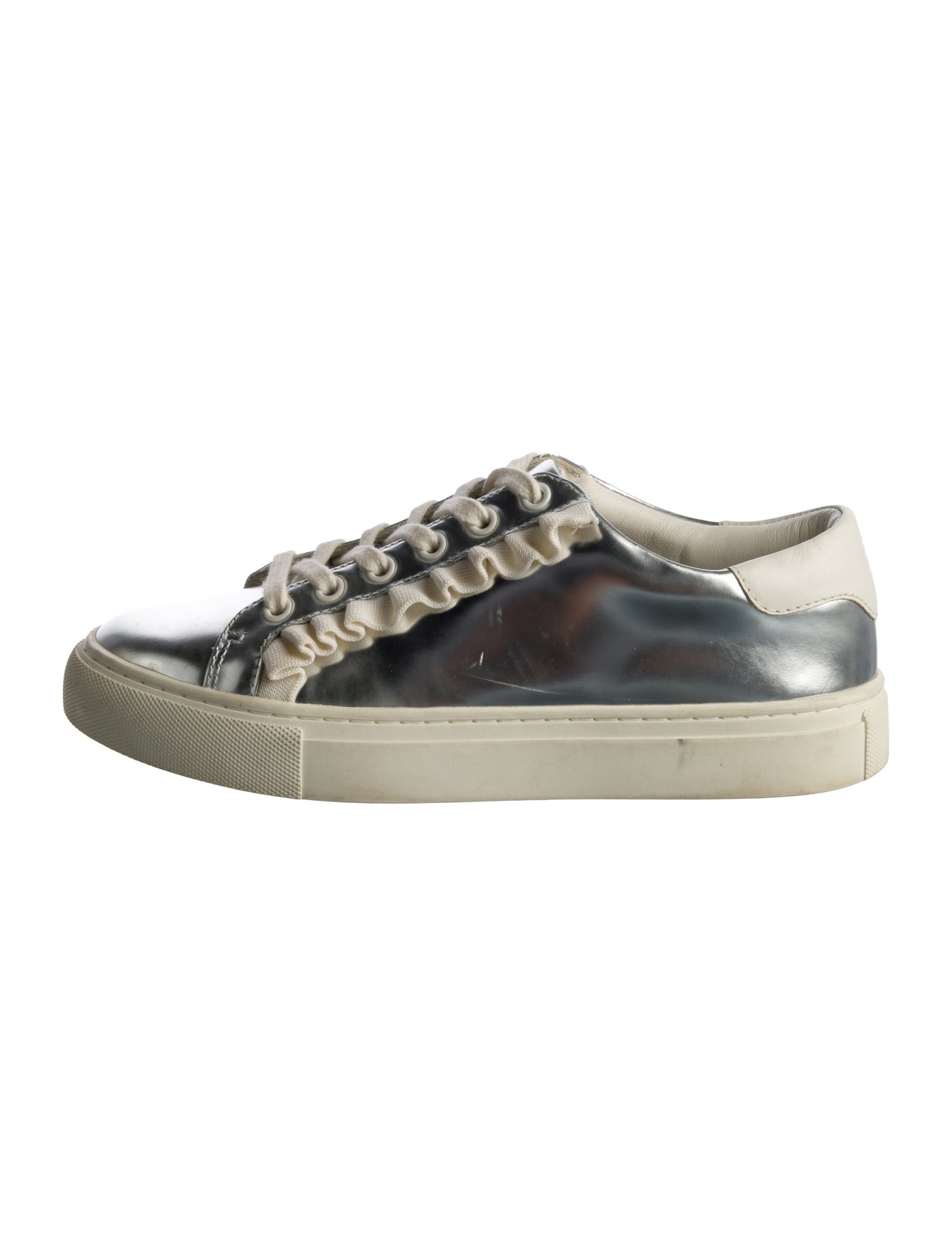 Tory Sport Leather Ruffle Embellishment Sneakers