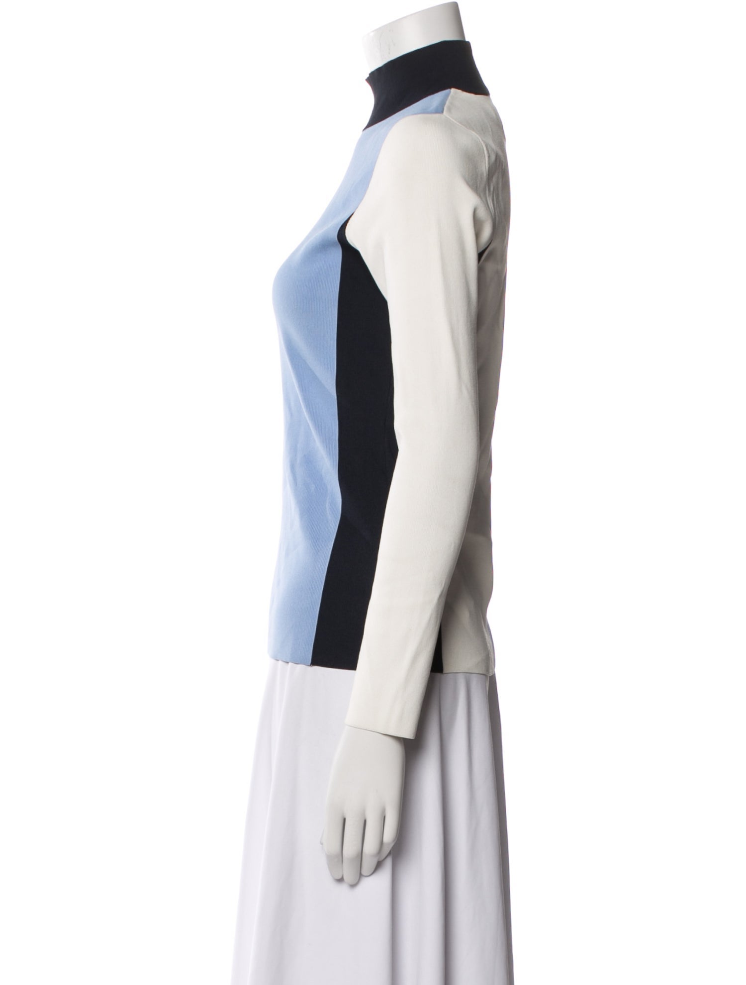 Tory Sport Colorblock Pattern Mock Neck Sweatshirt