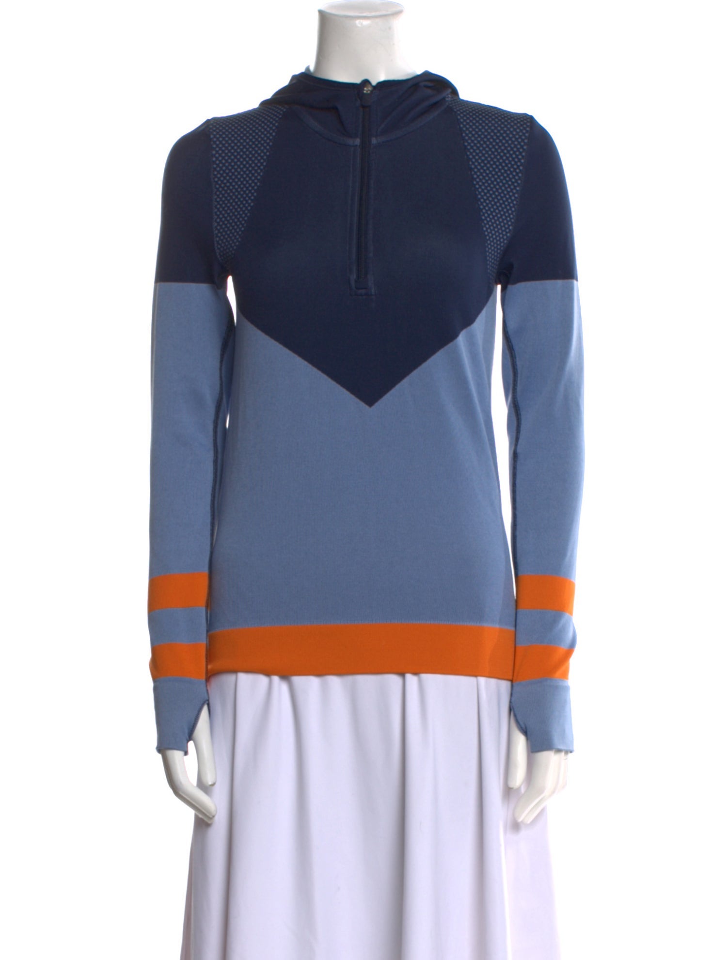 Tory Sport Colorblock Pattern Mock Neck Sweatshirt