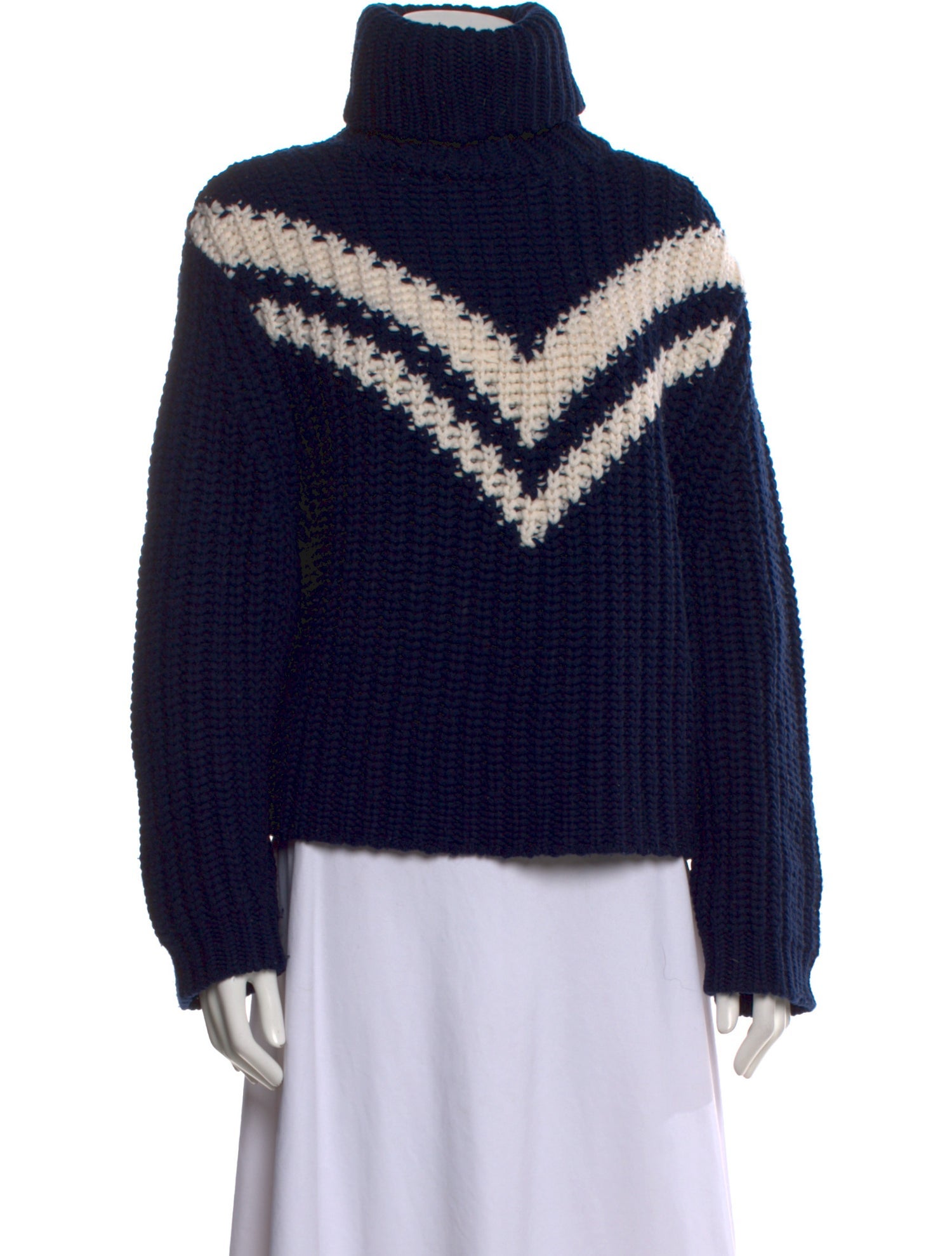 Tory Sport Striped Turtleneck Sweater