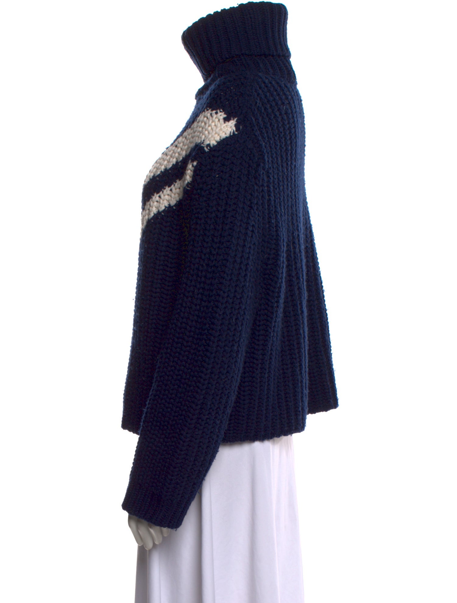 Tory Sport Striped Turtleneck Sweater