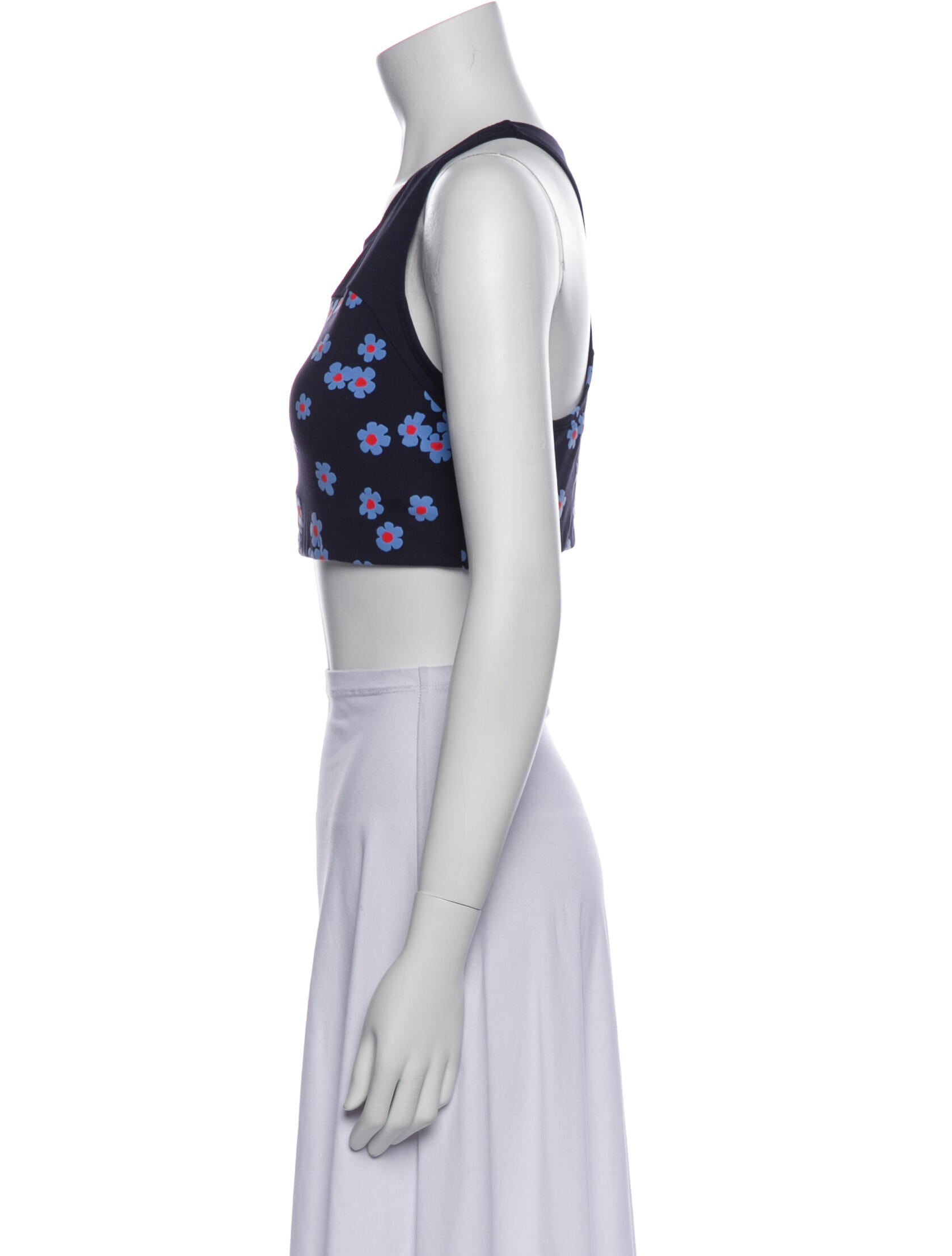 Tory Sport Floral Print Halterneck Crop Top