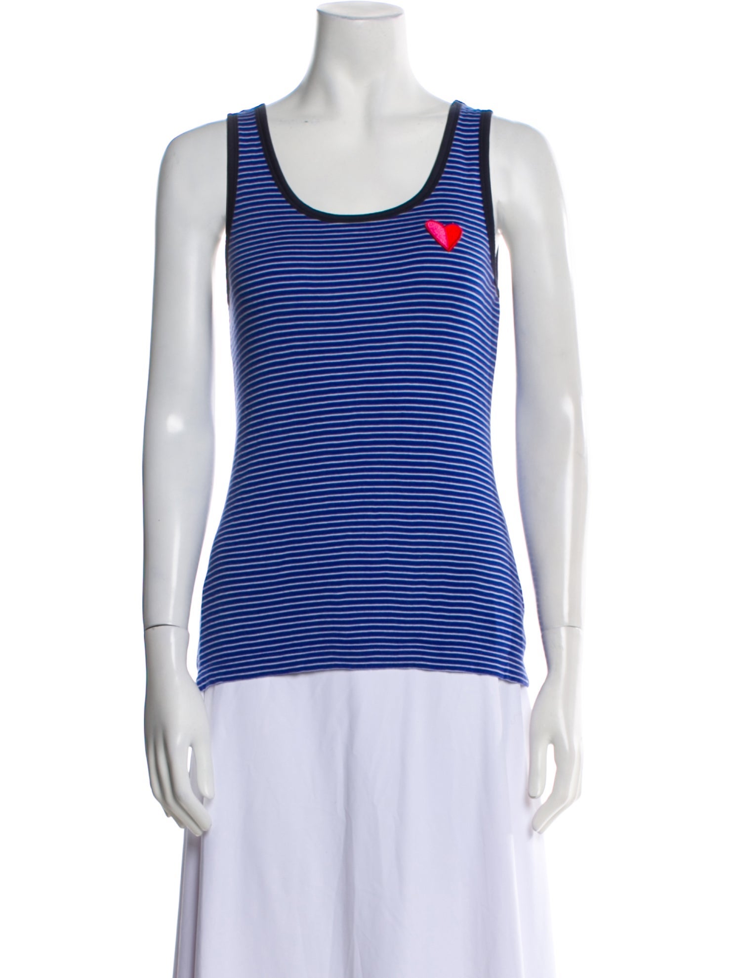 Tory Sport Striped Scoop Neck Top