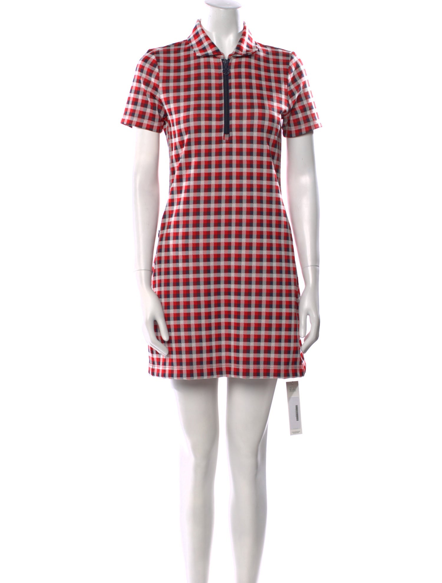 Tory Sport Plaid Print Mini Dress