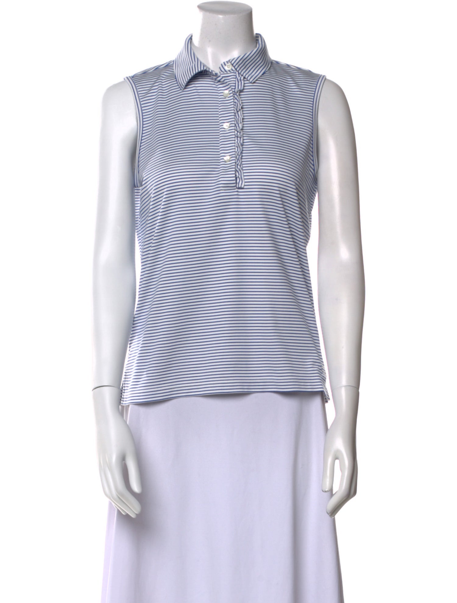Tory Sport Striped Mock Neck Top