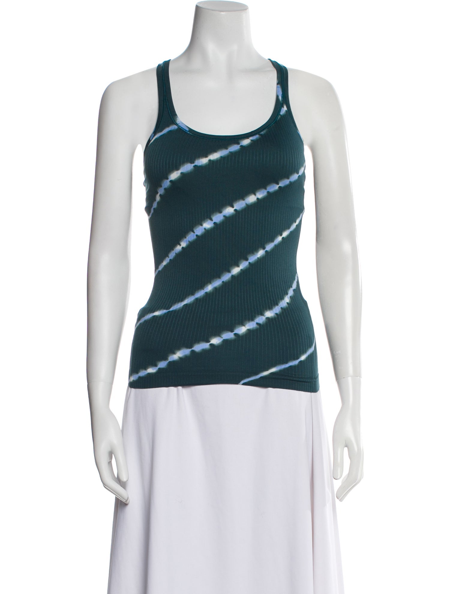 Tory Sport Striped Scoop Neck Top