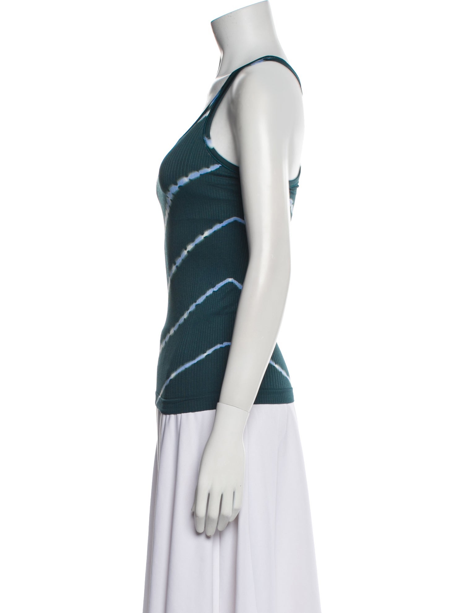Tory Sport Striped Scoop Neck Top