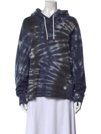 Tory Sport Tie-Dye Print V-Neck Sweatshirt